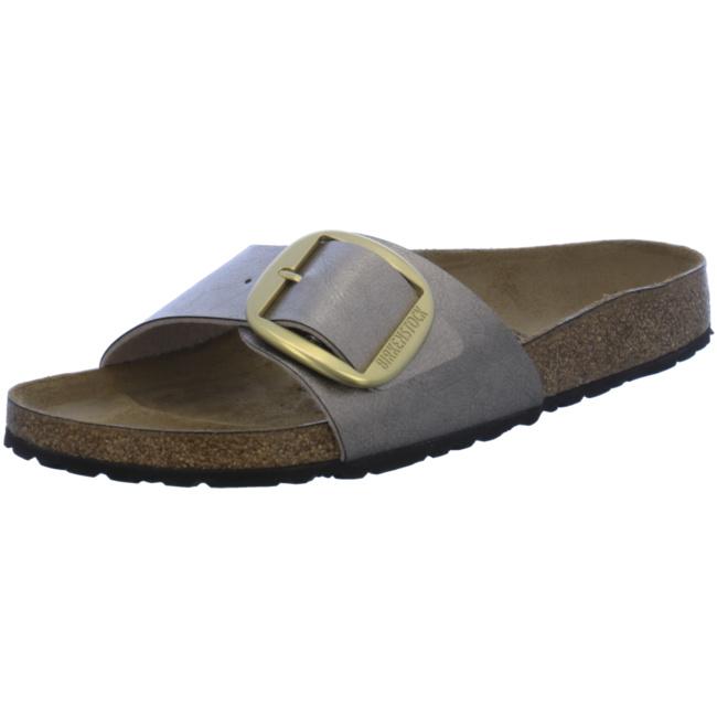 Birkenstock Madrid Big Buckle Graceful Taupe brown Sandals Slides Slippers Mules Beach Narrow - Bartel-Shop