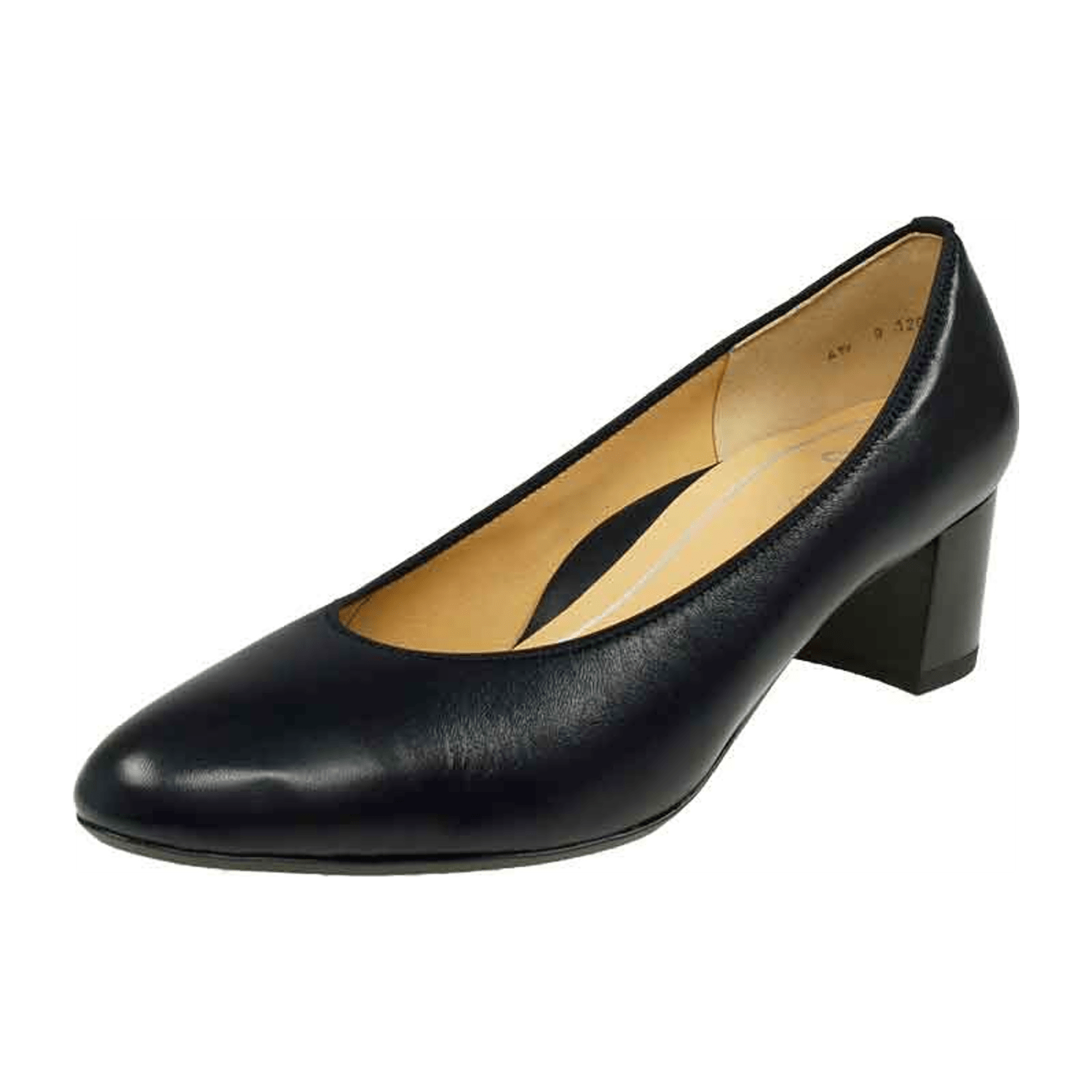 ARA KNOKKE KNOK Women's Blue Smooth Leather Round-Toe Slip-On Pumps - Bartel-Shop