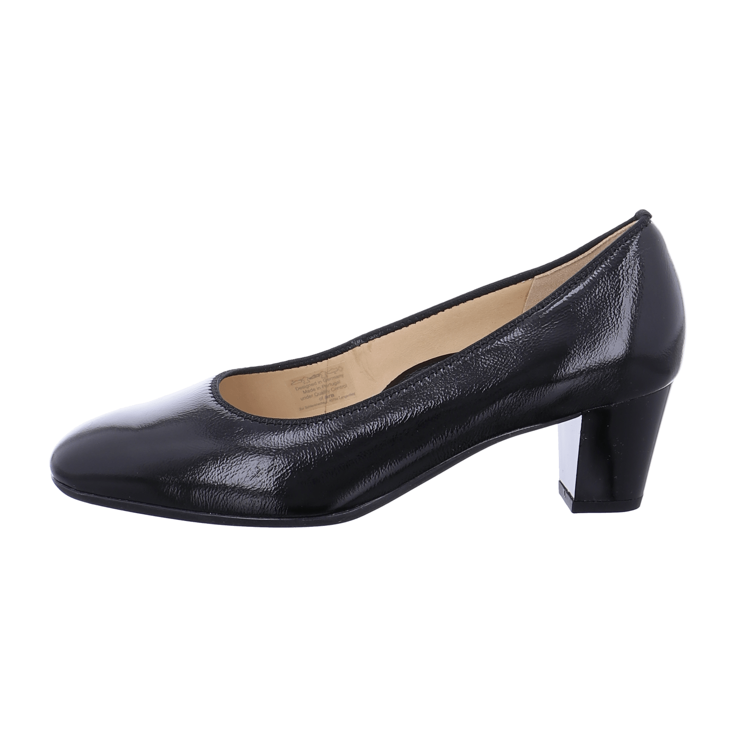 ARA VERONA Women's Leather Pumps in Black with Round Toe and Leather Lining