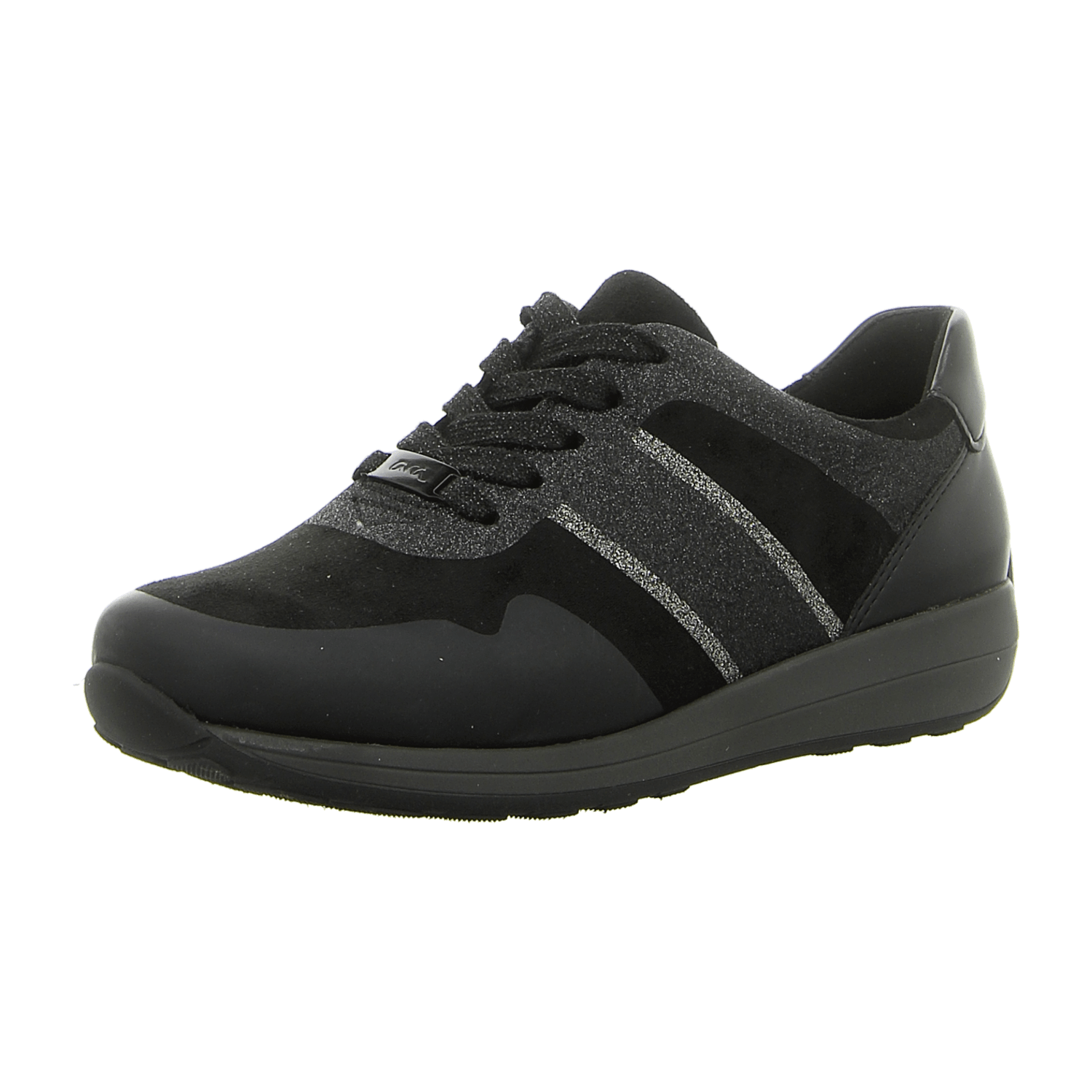 ARA Women's Lace-Up Shoes in Smooth Leather with Round Toe in Black - Low Style with Synthetic Sole and Cold-Lined Interior