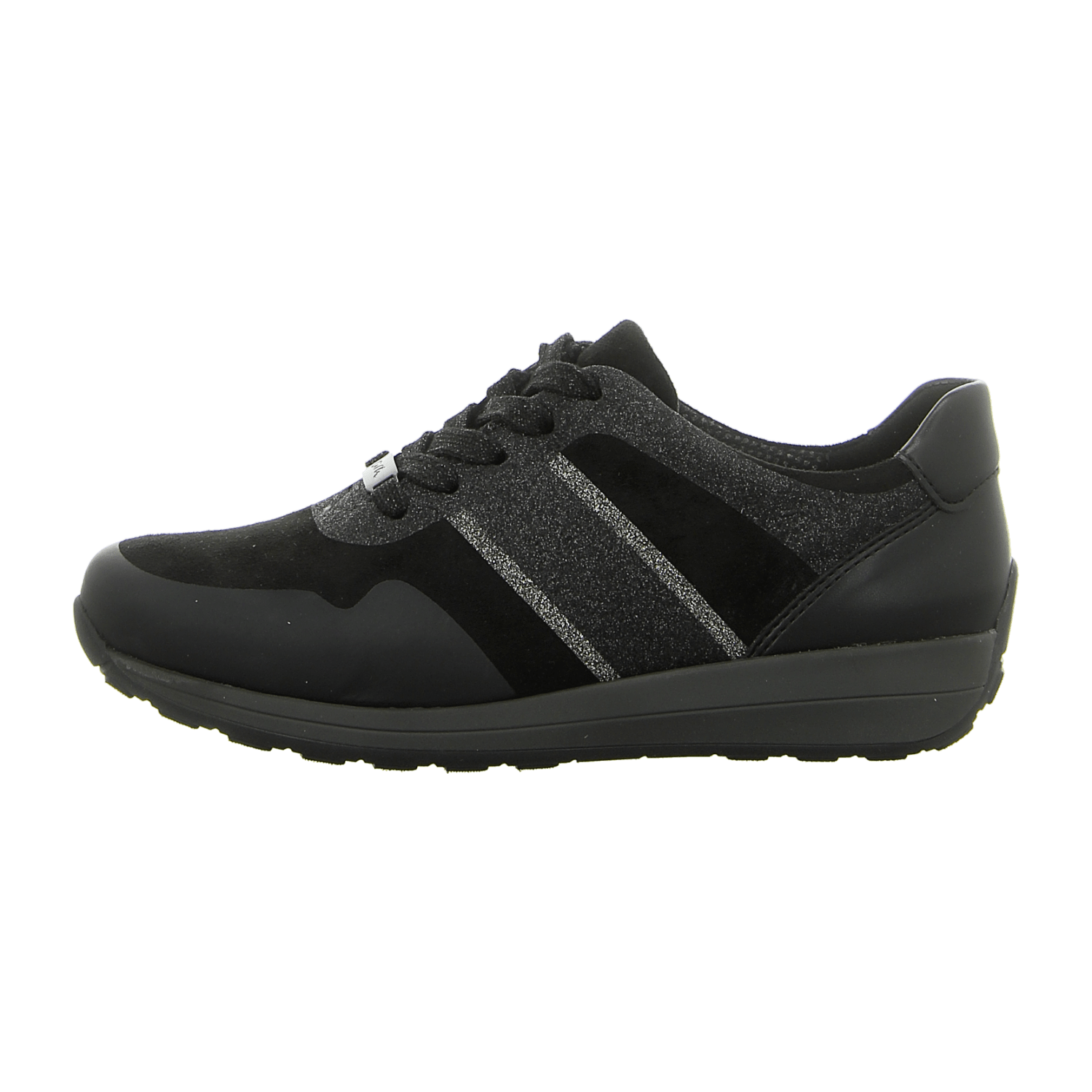 ARA Women's Lace-Up Shoes in Smooth Leather with Round Toe in Black - Low Style with Synthetic Sole and Cold-Lined Interior