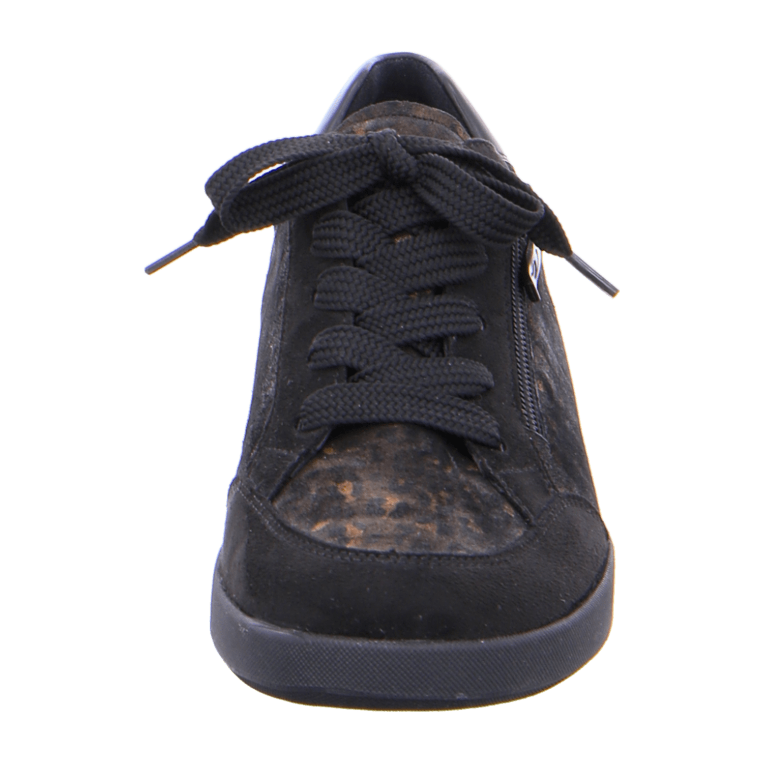 ARA LAZIO Women's Lace-Up Ankle Boots in Black Nubuck Leather with Rubber Sole and Textile Lining - Bartel-Shop