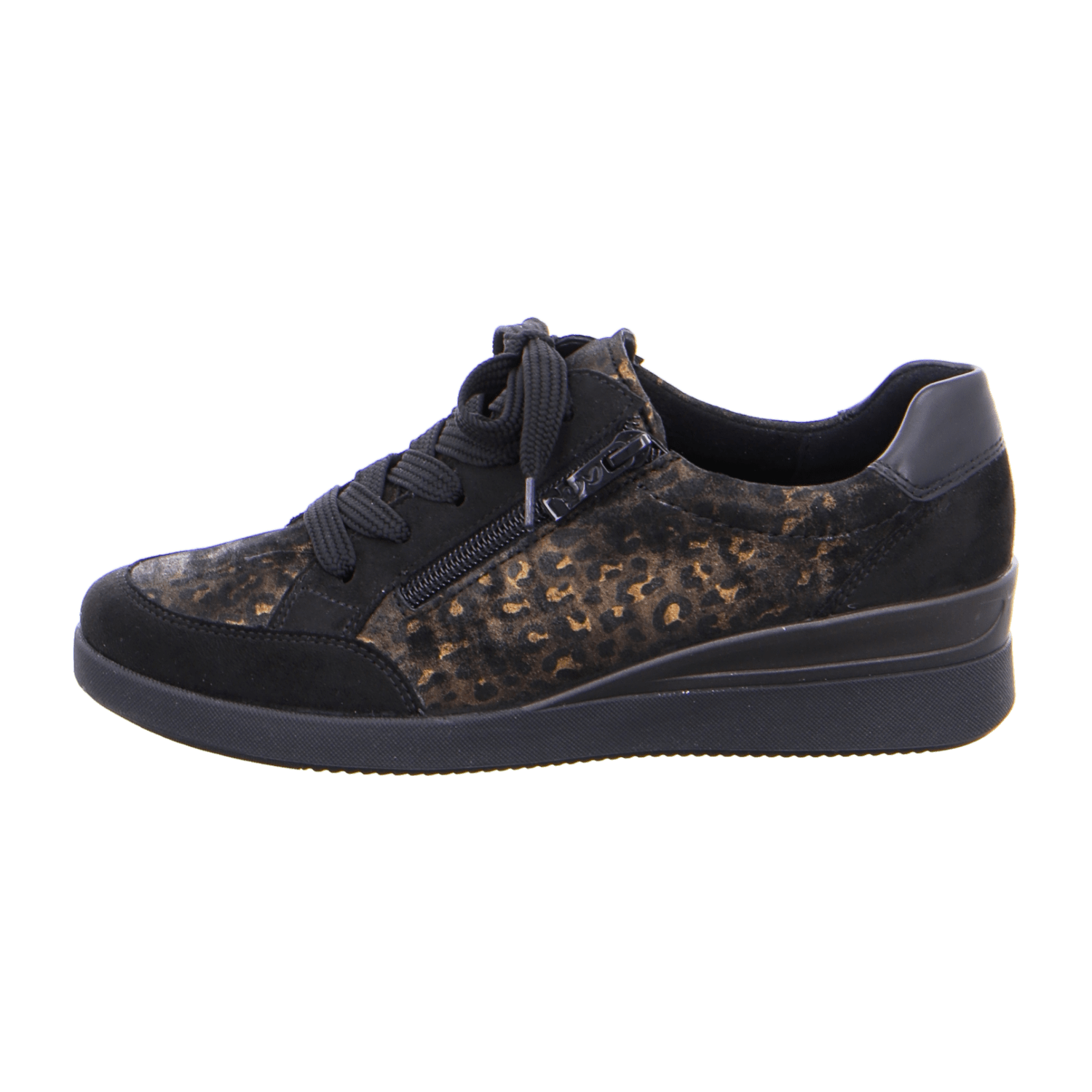 ARA LAZIO Women's Lace-Up Ankle Boots in Black Nubuck Leather with Rubber Sole and Textile Lining - Bartel-Shop