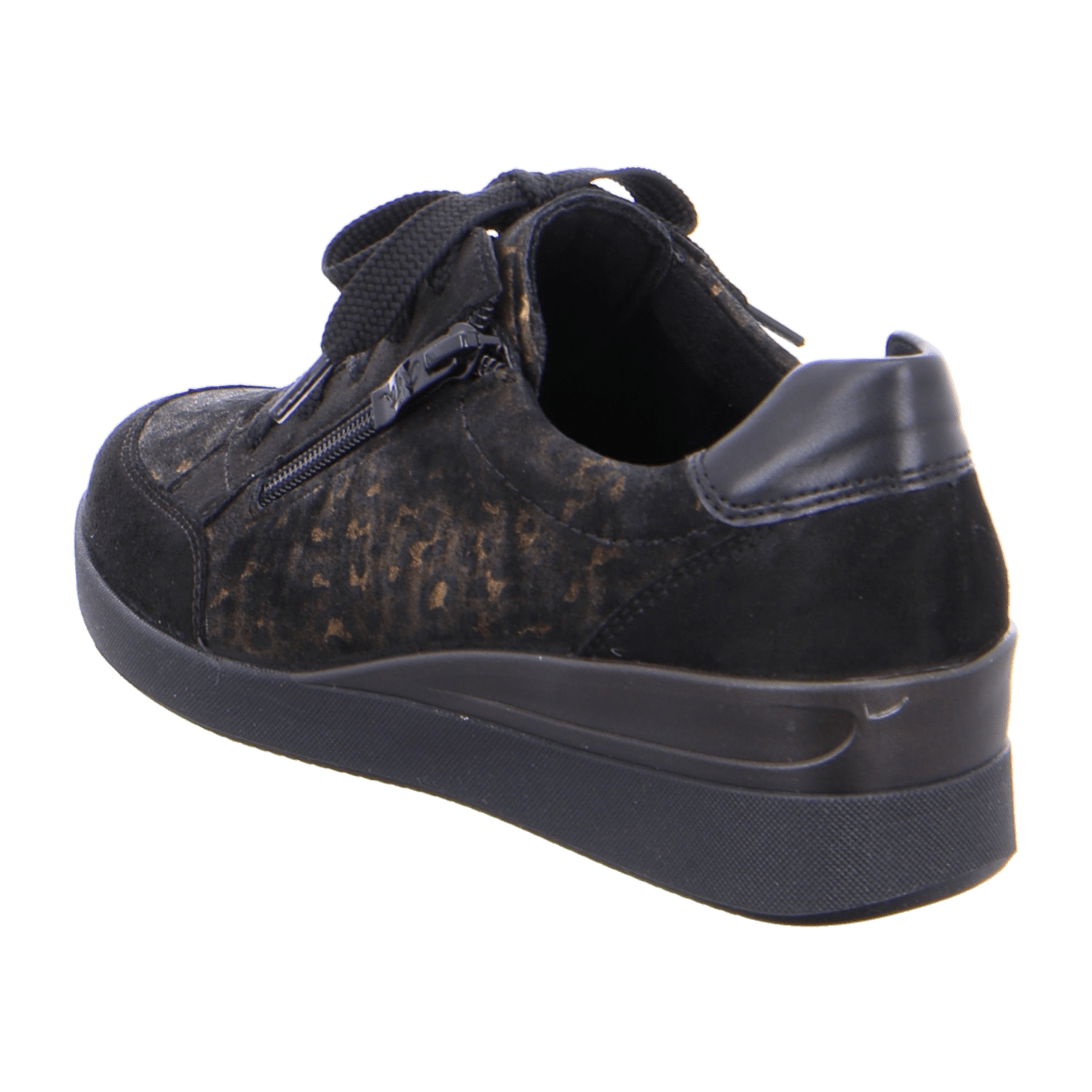 ARA LAZIO Women's Lace-Up Ankle Boots in Black Nubuck Leather with Rubber Sole and Textile Lining - Bartel-Shop