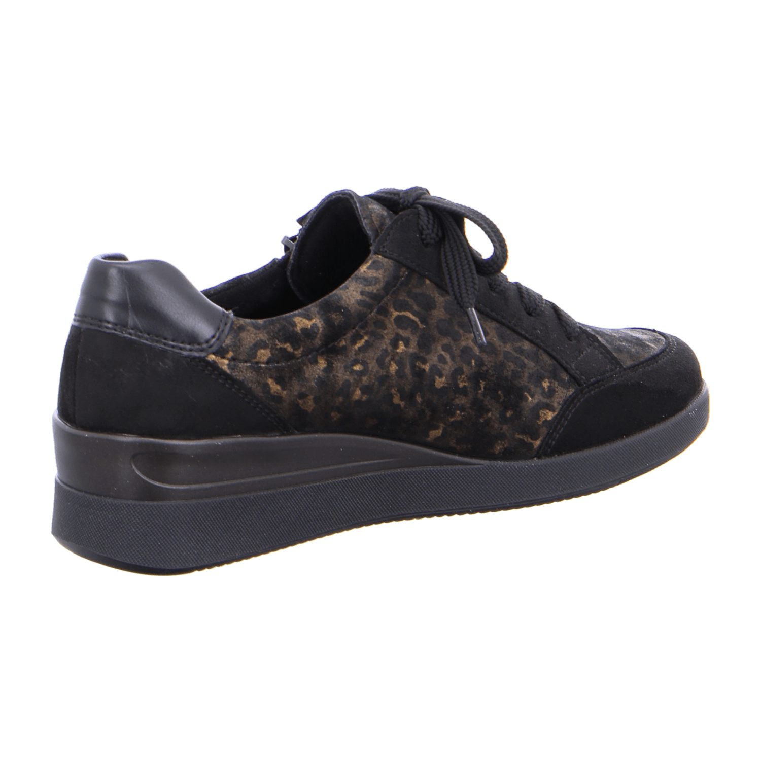 ARA LAZIO Women's Lace-Up Ankle Boots in Black Nubuck Leather with Rubber Sole and Textile Lining - Bartel-Shop