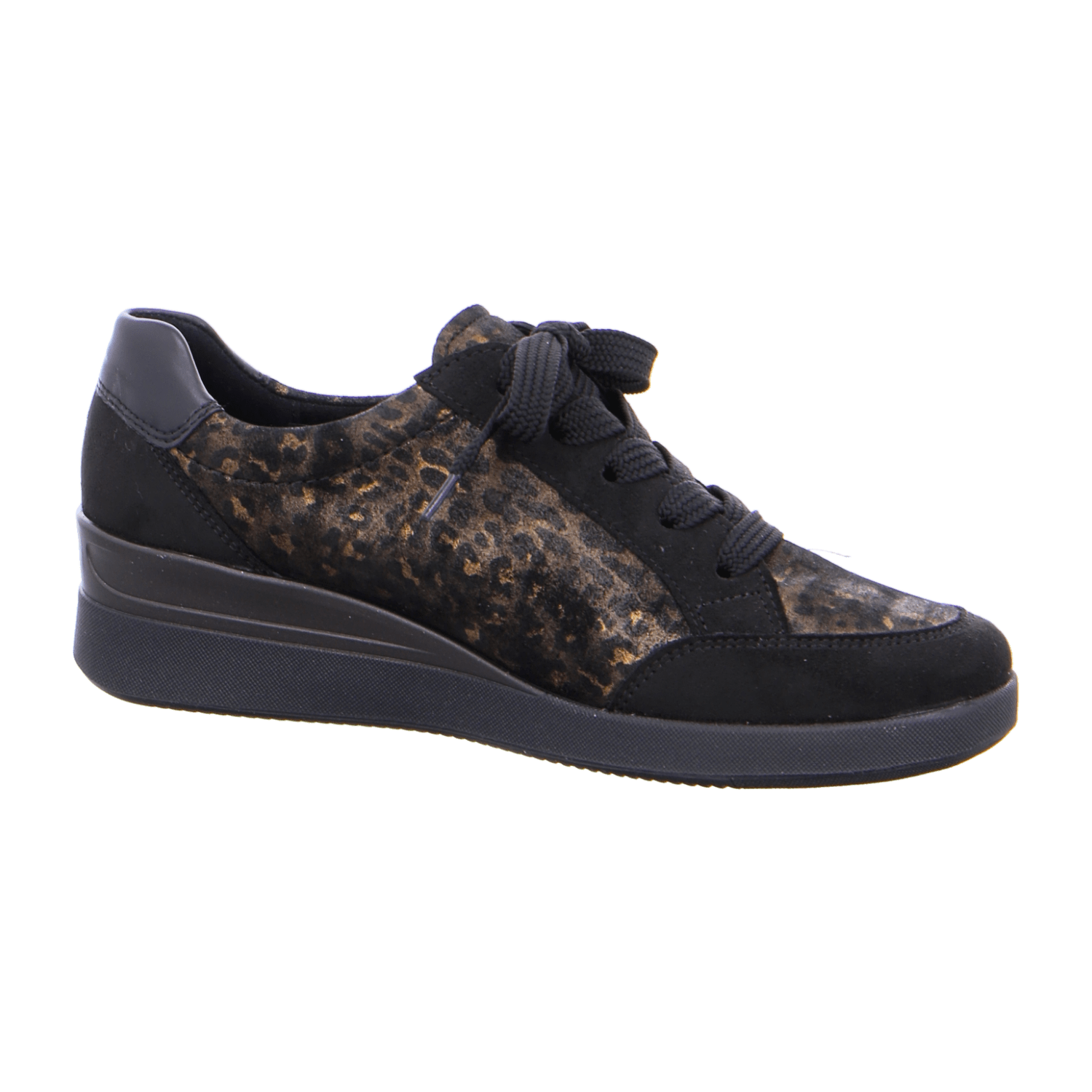 ARA LAZIO Women's Lace-Up Ankle Boots in Black Nubuck Leather with Rubber Sole and Textile Lining - Bartel-Shop