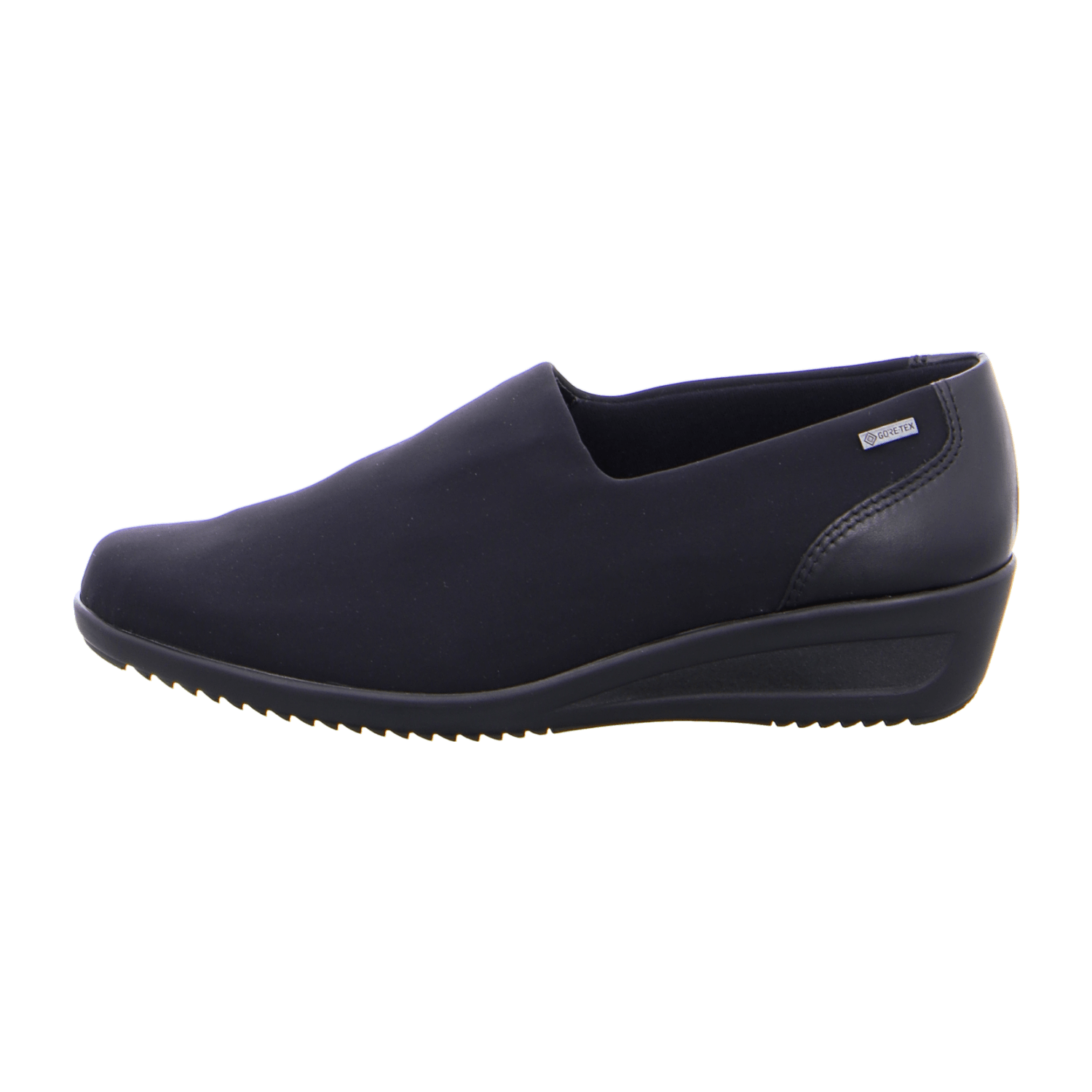 ARA Women's Peep Toe Slingback Slippers in Black Textile