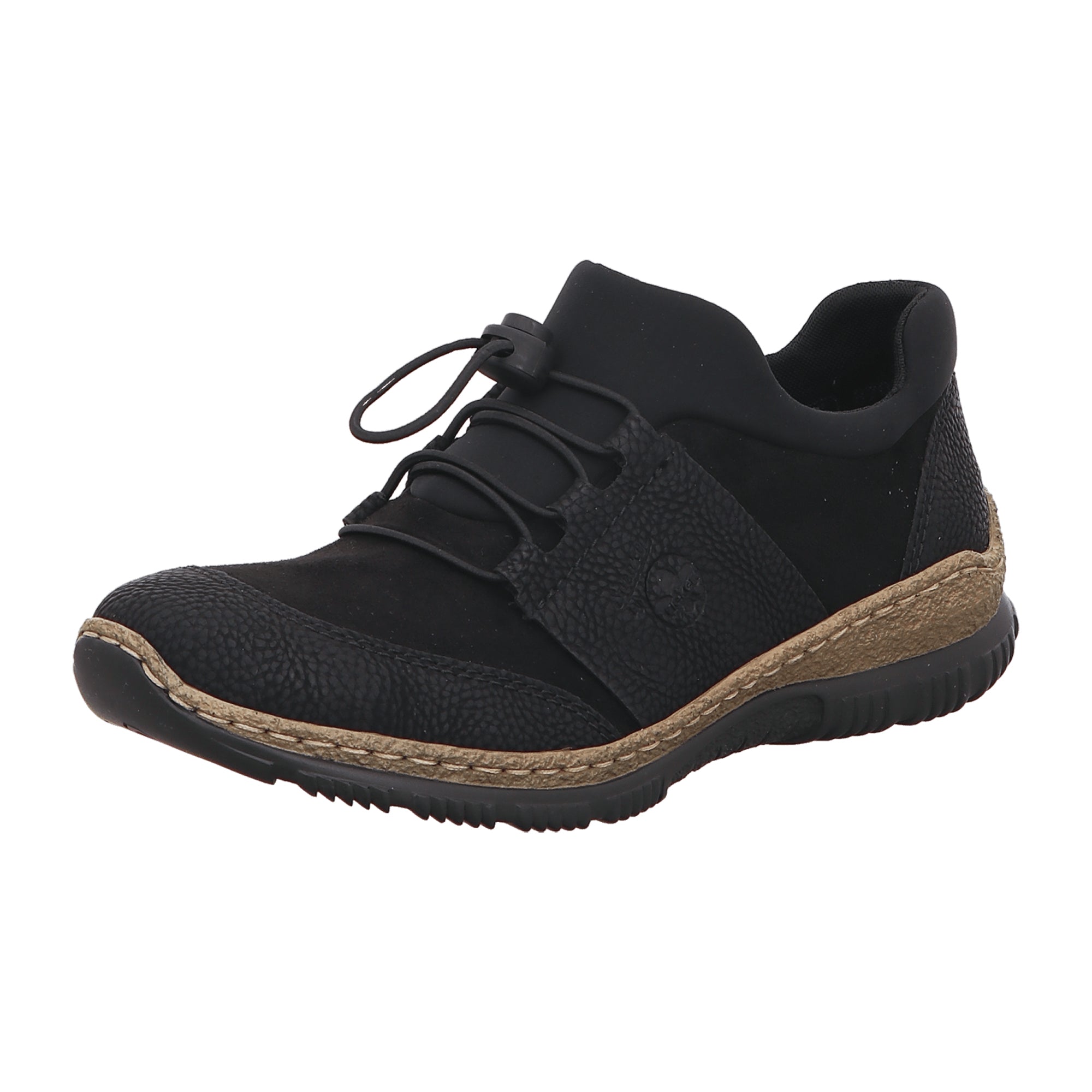 Rieker Comfortable Women's Black Casual Slip-On Shoes with Shock-Absorbing Sole