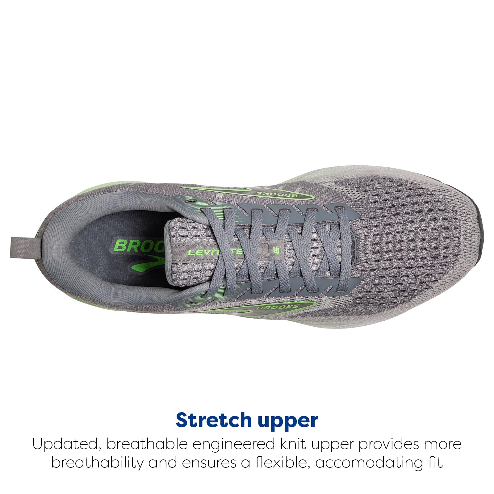 Brooks Levitate 6 Men Road Running Shoes Lightweight Grey Neon Green