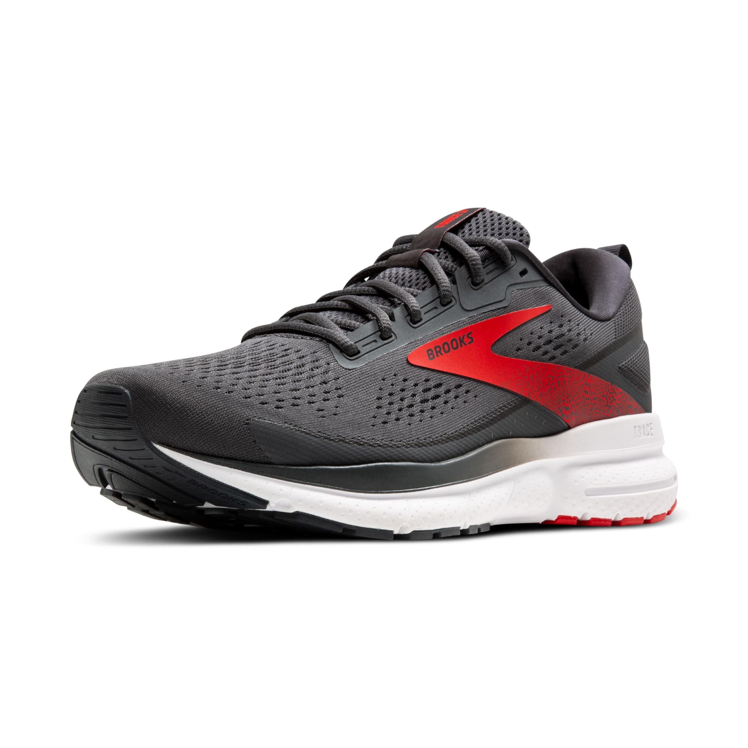 Brooks Trace 3 Men's Road Running Shoes Ebony Fiery Red White Cotton Cushioned