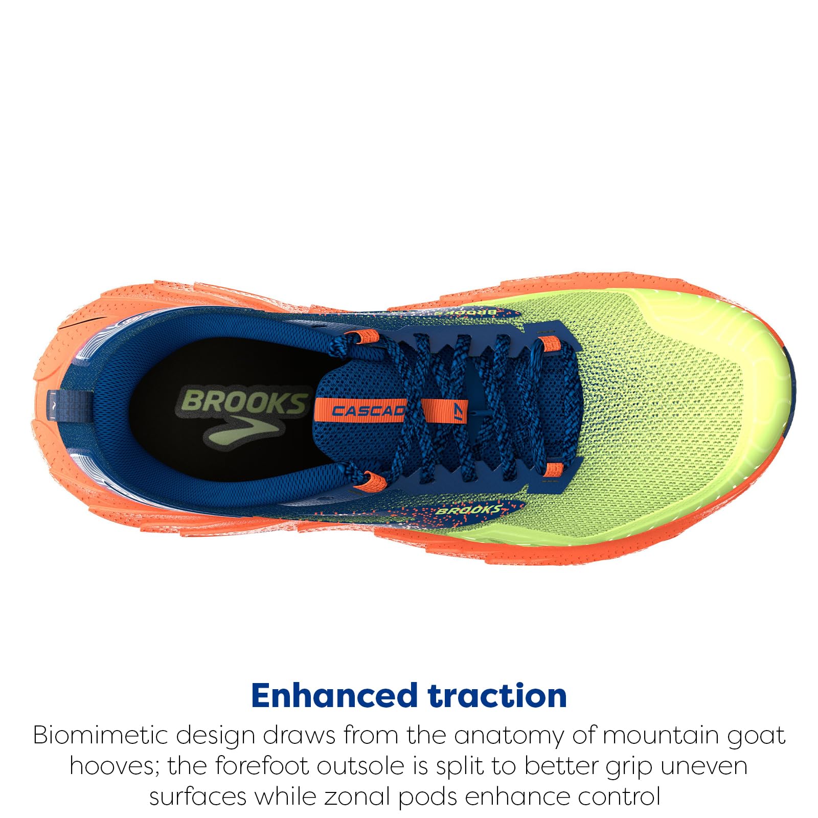 Brooks Cascadia 17 Men Running Shoes Lightweight Canvas Sharp Green Navy Firecracker