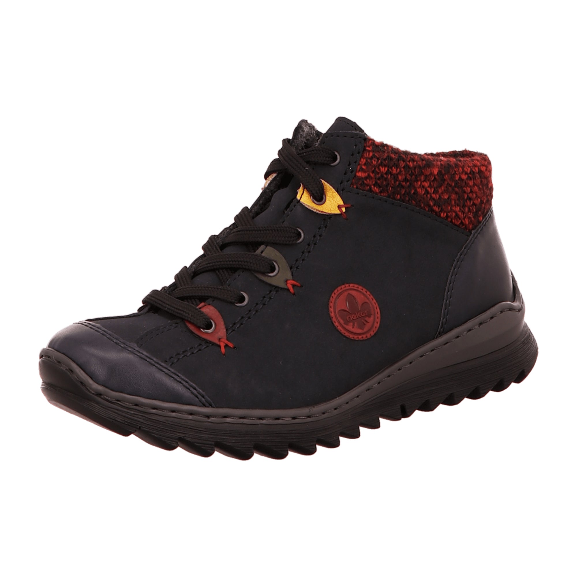 Rieker Women's Blue Lace-Up Ankle Boots with Warm Lining and Soft Footbed
