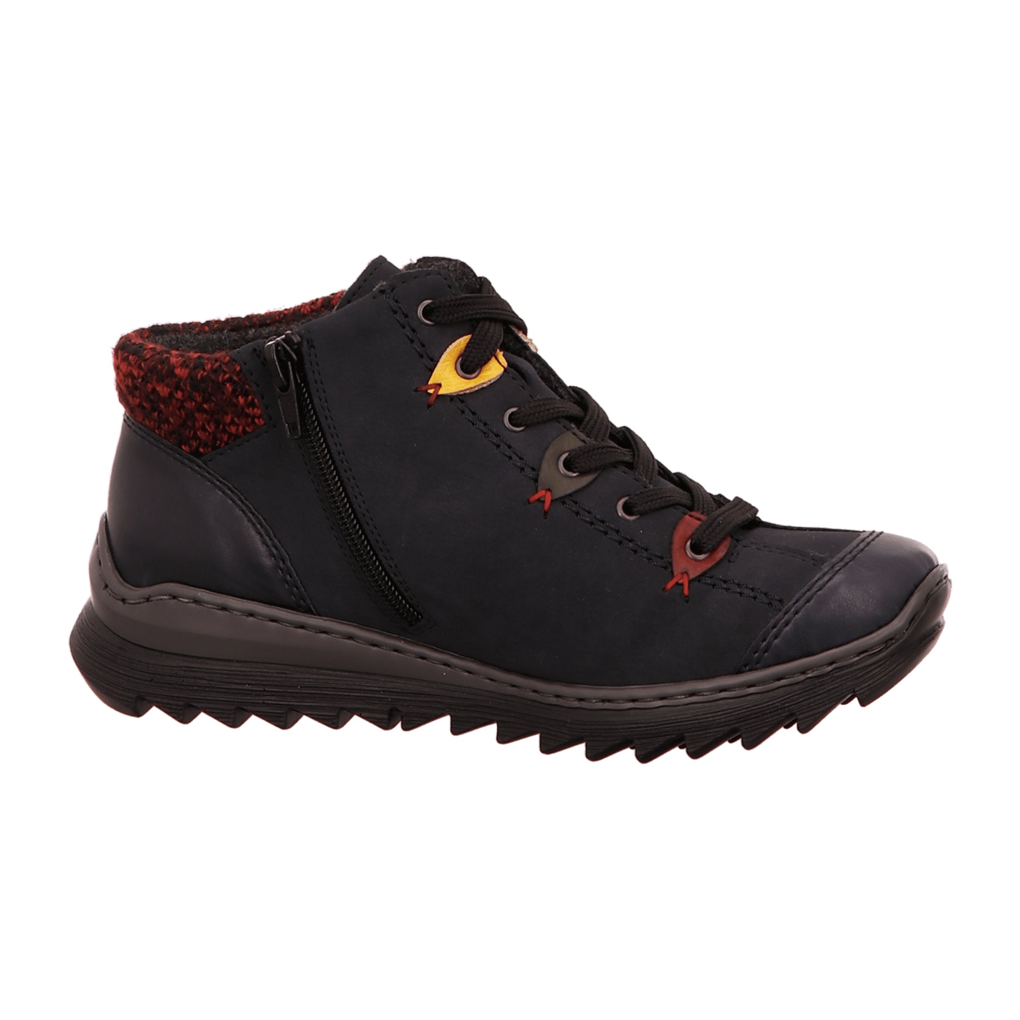 Rieker Women's Blue Lace-Up Ankle Boots with Warm Lining and Soft Footbed