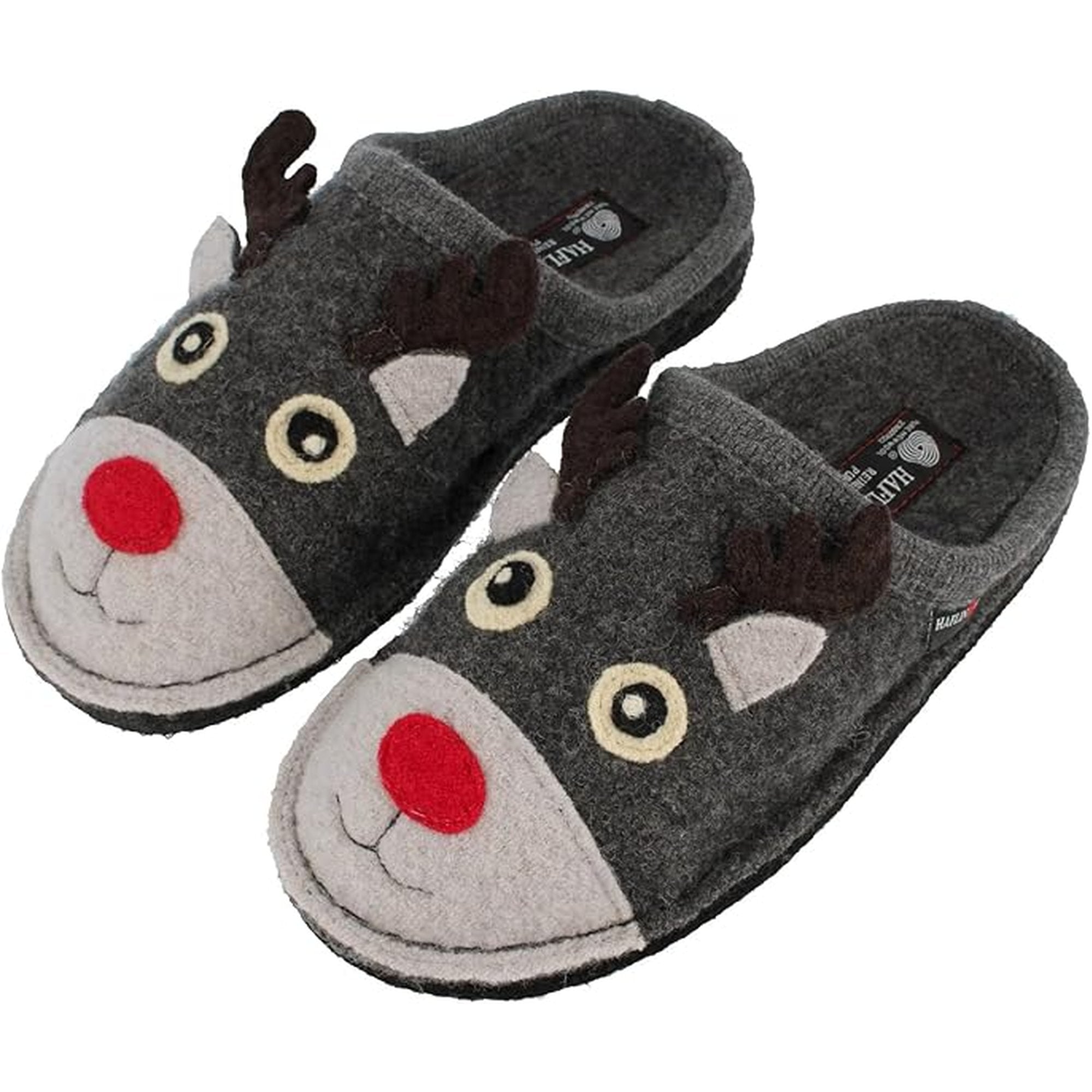 Haflinger Flair Renna Reindeer Animals Clogs Mules Slippers Wool Felt House Shoes Indoor Outdoor