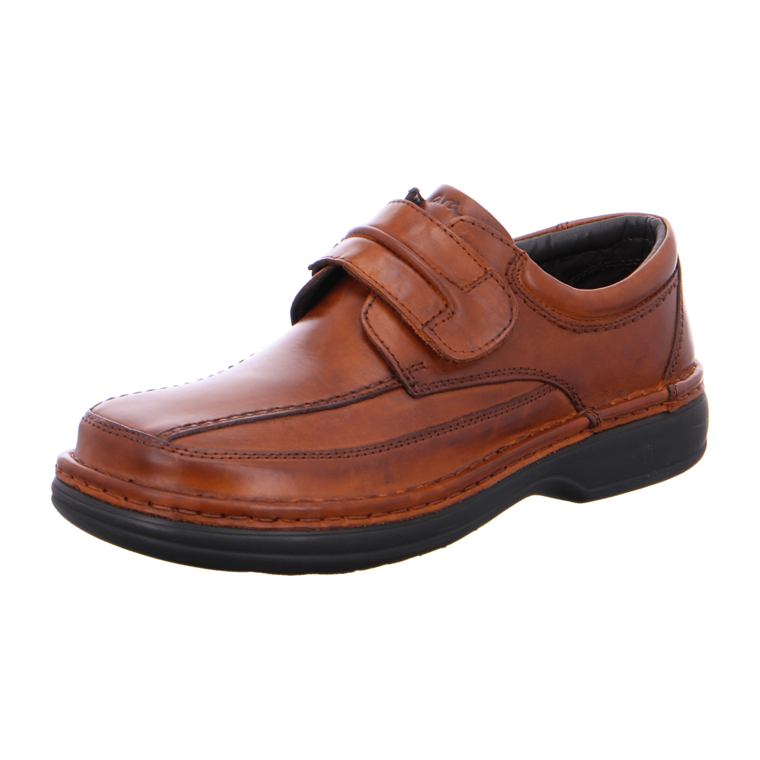 ARA Men's Nubuck Leather Slippers with Hook and Loop Fastener, Brown - Bartel-Shop