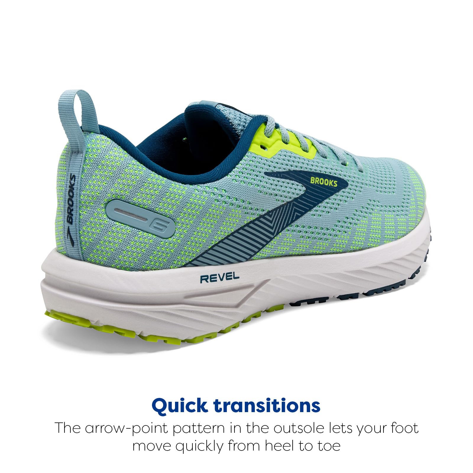 Brooks Revel 6 Men Road Running Shoes Light Blue Nightlife Cotton Cushioned