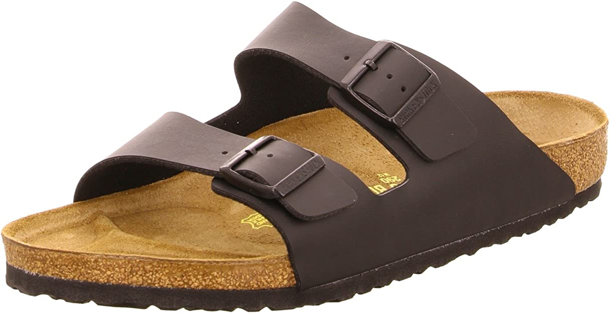 Birkenstock Arizona Birko Flor Mocca Nubuck Leather Sandals Slides Brown regular - Bartel-Shop