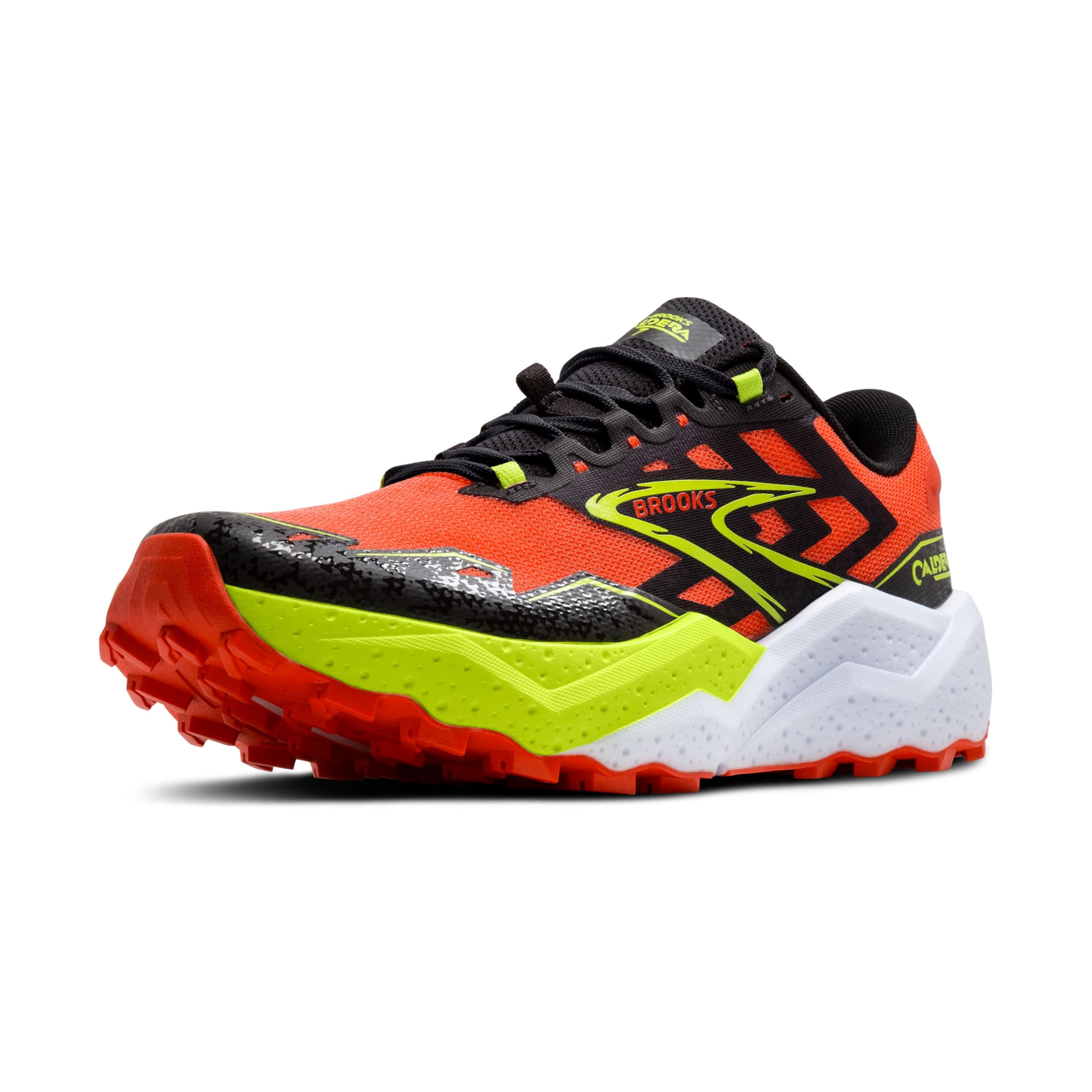 Brooks Caldera 7 Men Trail Running Shoes Cotton Cherry Tomato Lime