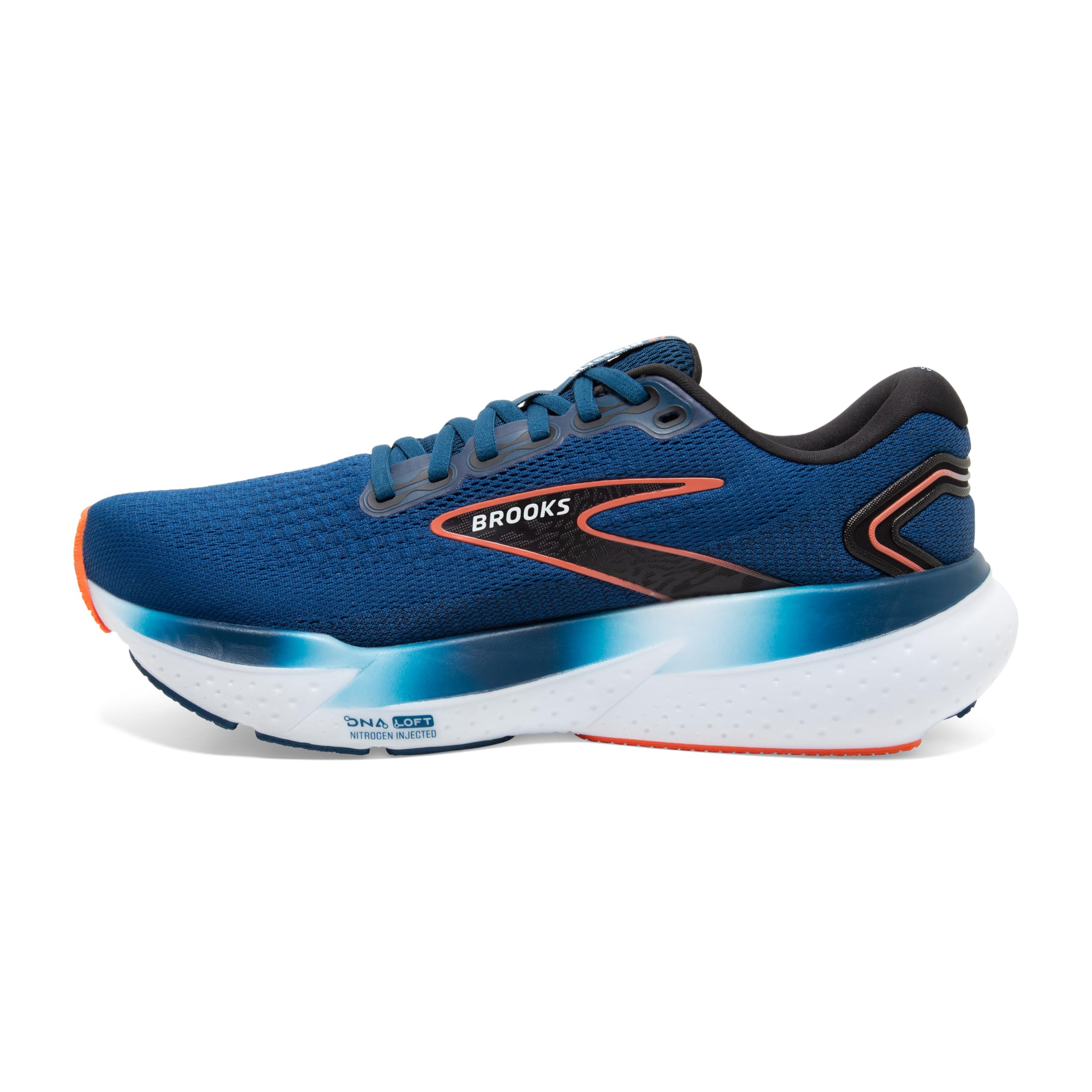 Brooks Glycerin 21 Men Road Running Shoes Blue Opal Black Nasturtium Slip Resistant