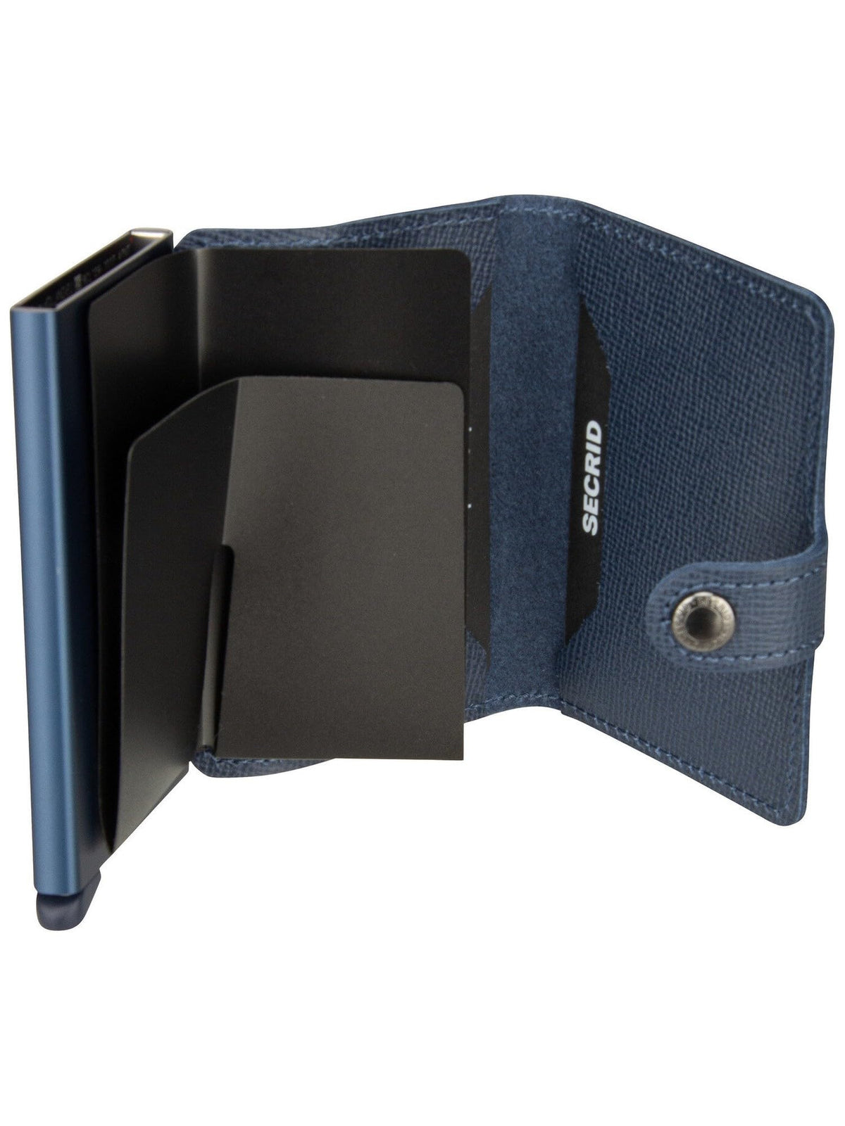 Secrid Miniwallet Crisple Navy - Slim Leather Credit Card Holder RFID
