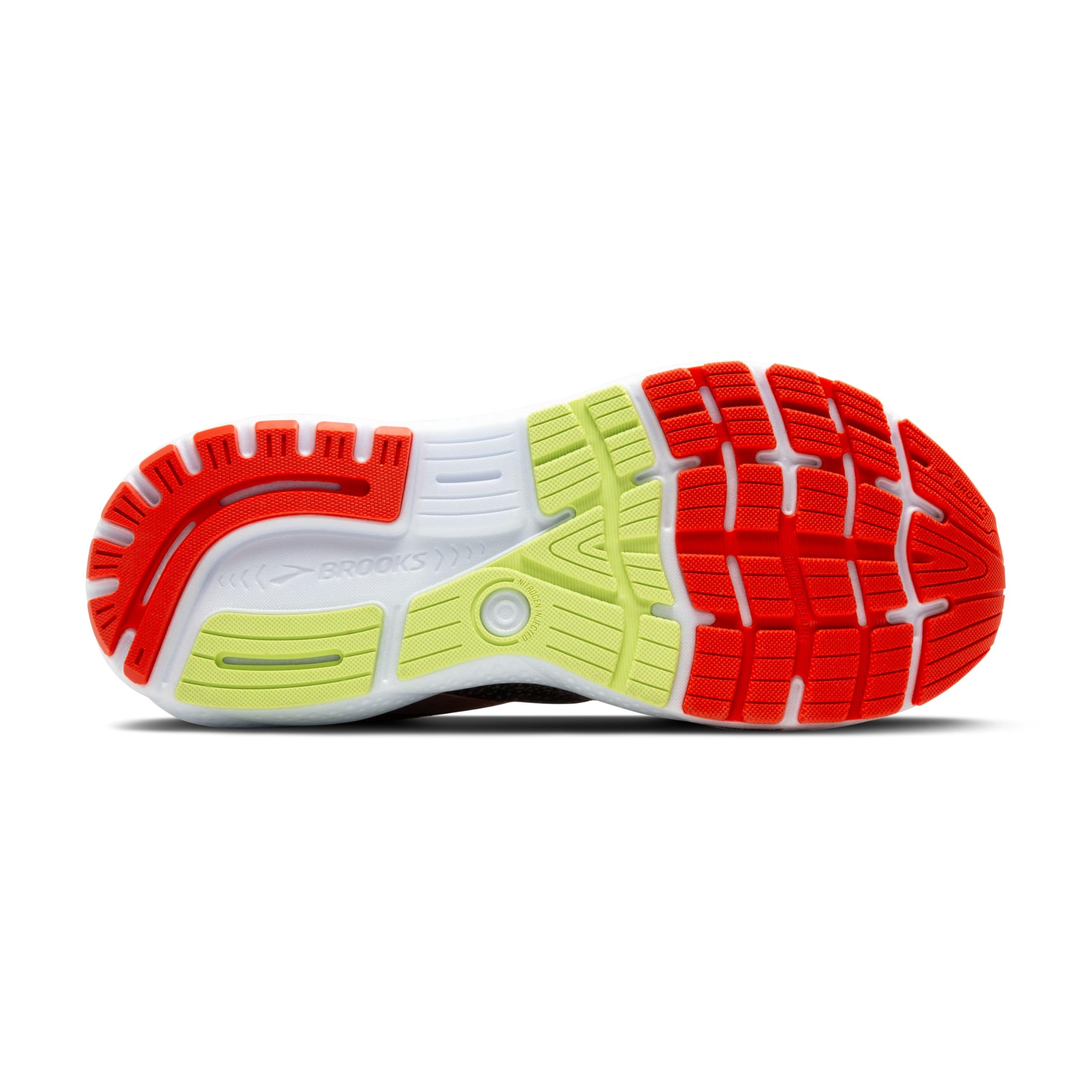 Brooks Ghost 16 Men's Road Running Shoes Black Mandarin Red Green