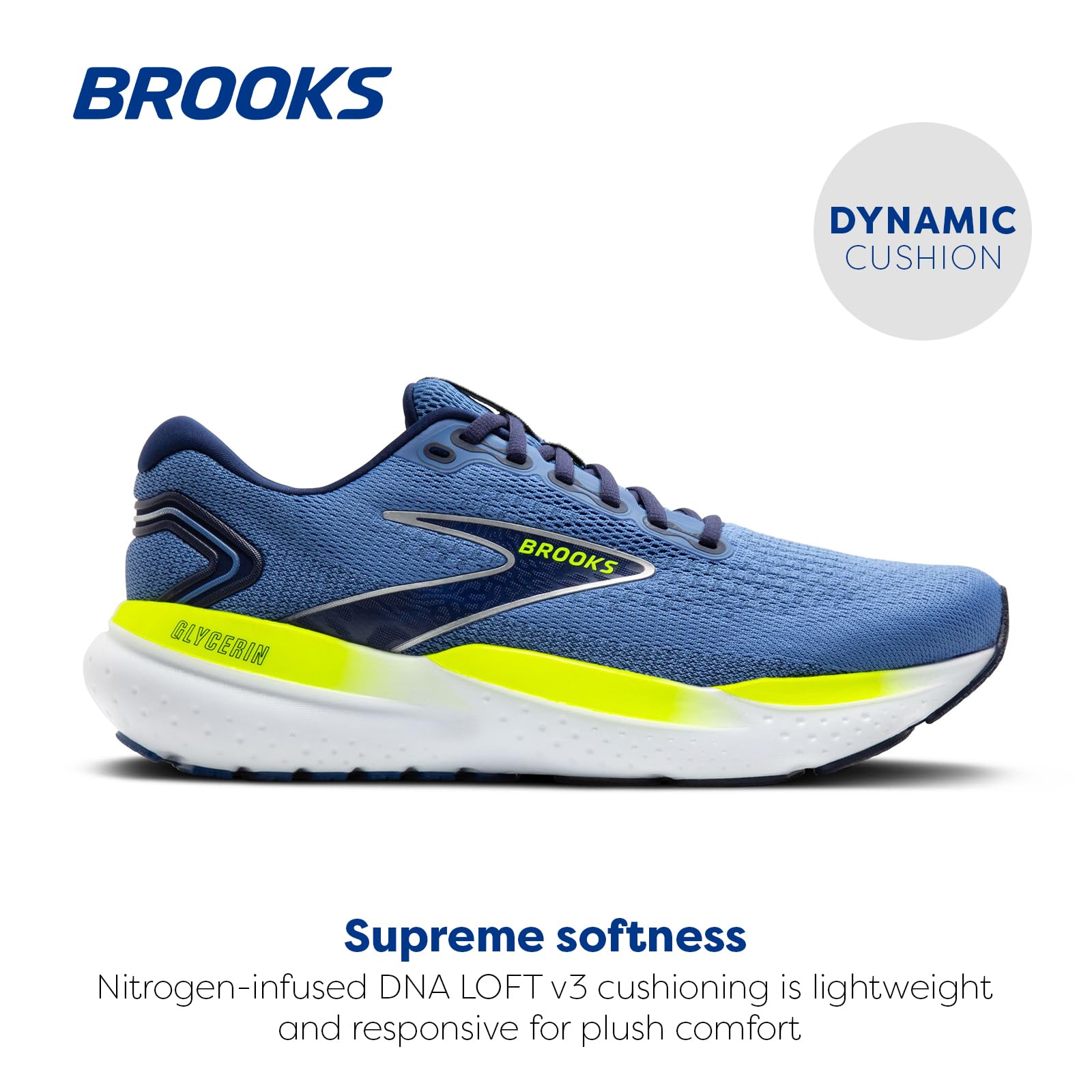 Brooks Men's Glycerin 21 Neutral Cushioning Running Shoes - Blue/Peacoat/Nightlife