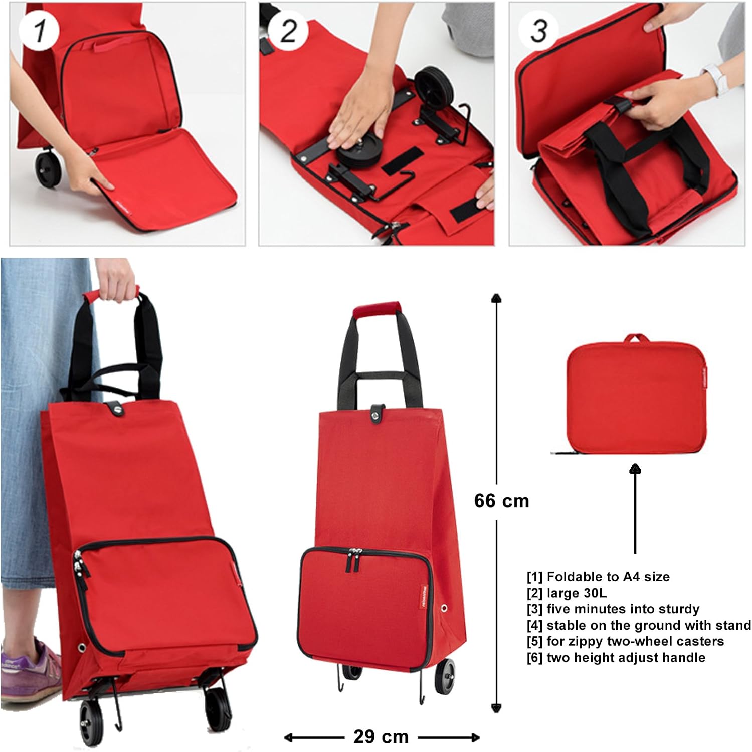 Reisenthel foldabletrolley foldable trolley shopping trips sturdy travel market