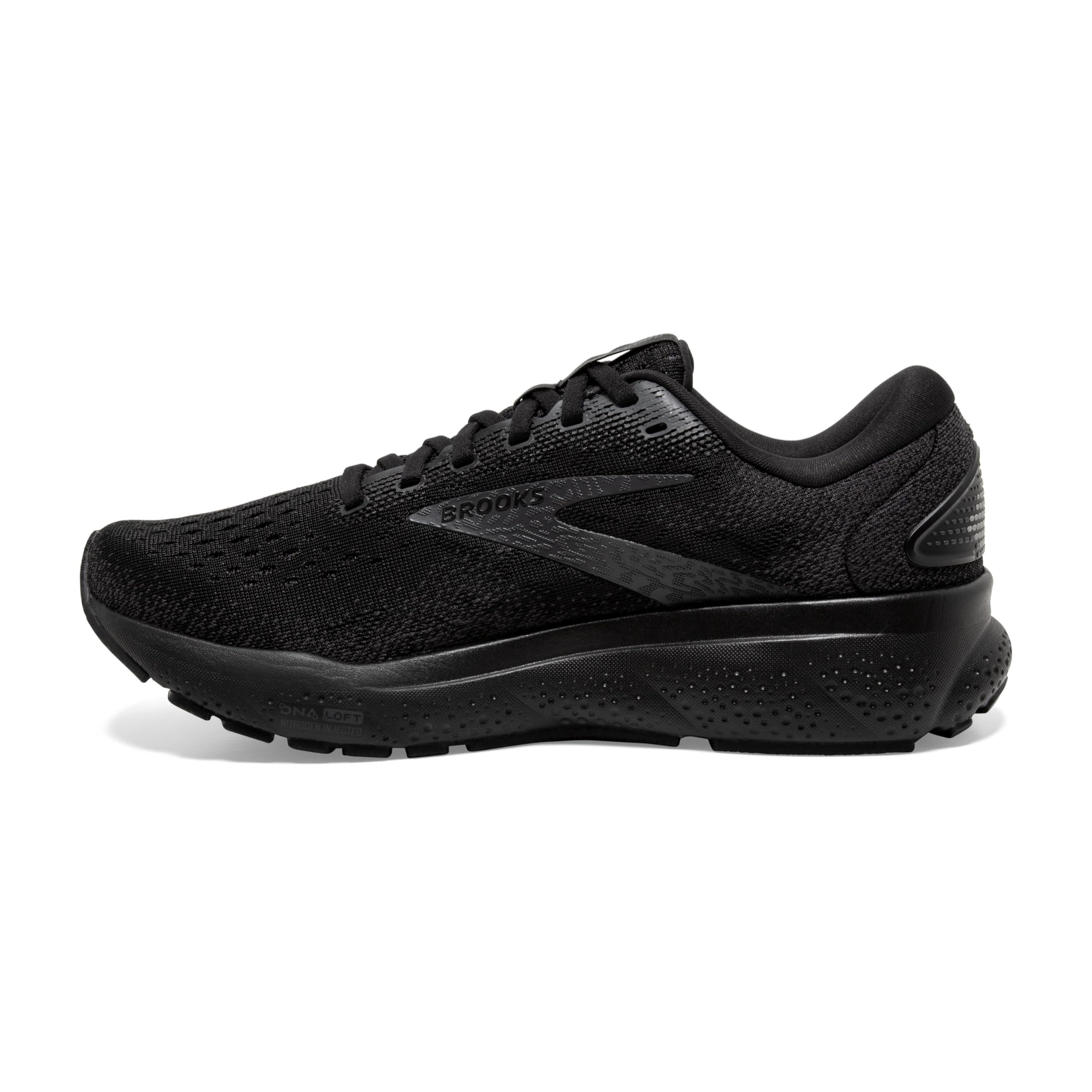 Brooks Ghost 16 Men Road Running Shoes Black Ebony Rubber Flexible