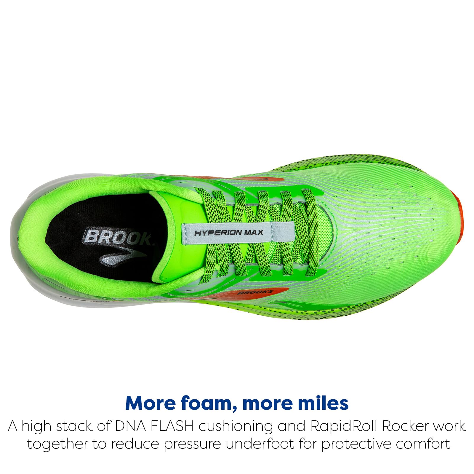 Brooks Hyperion Max Men Road Running Shoes Rubber Green Gecko Red Orange White