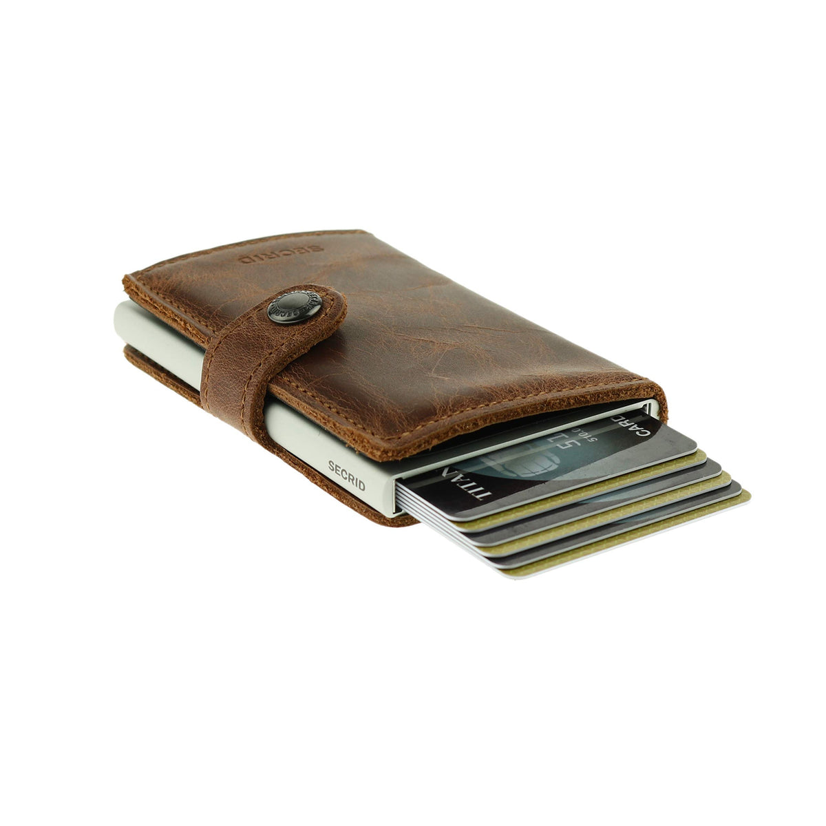 Secrid Miniwallet Vintage Brown Leather RFID Wallet for Men