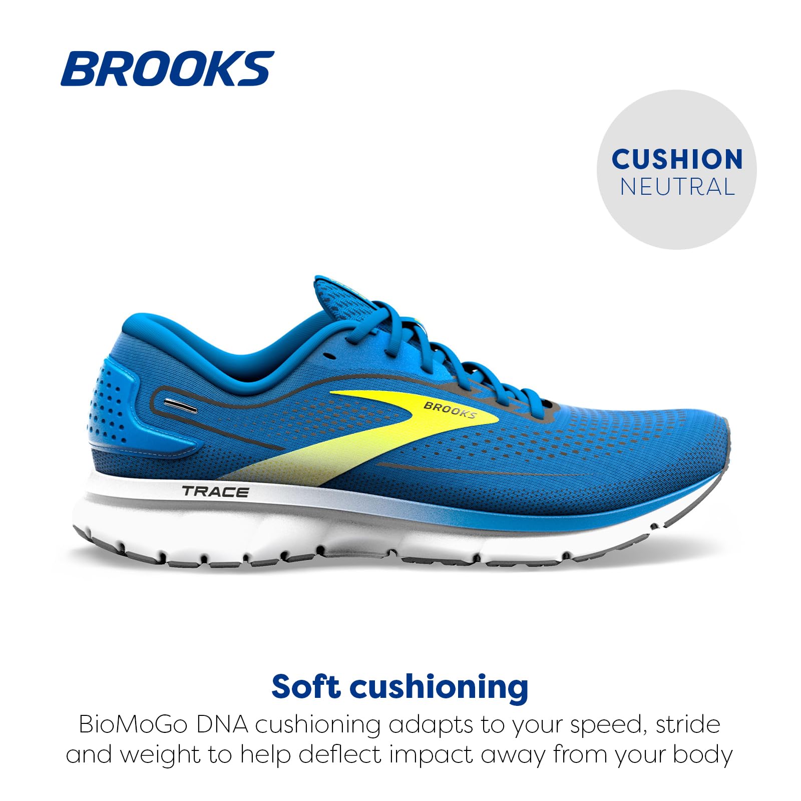 Brooks Trace 2 Men Running Shoes Blue Nightlife White Breathable Cotton