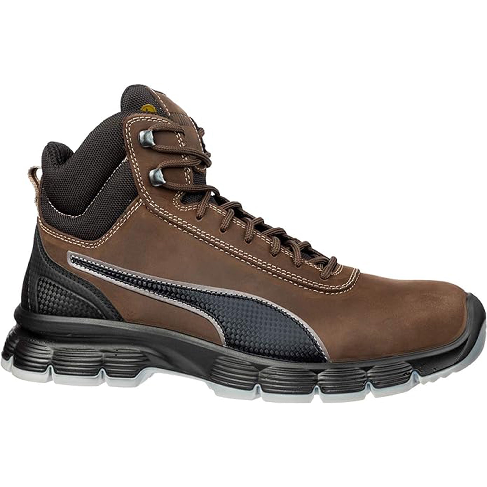 Puma SAFETY CONDOR Mid S3 ESD SRC Work Boots Shoes Leather Steel Toe Brown