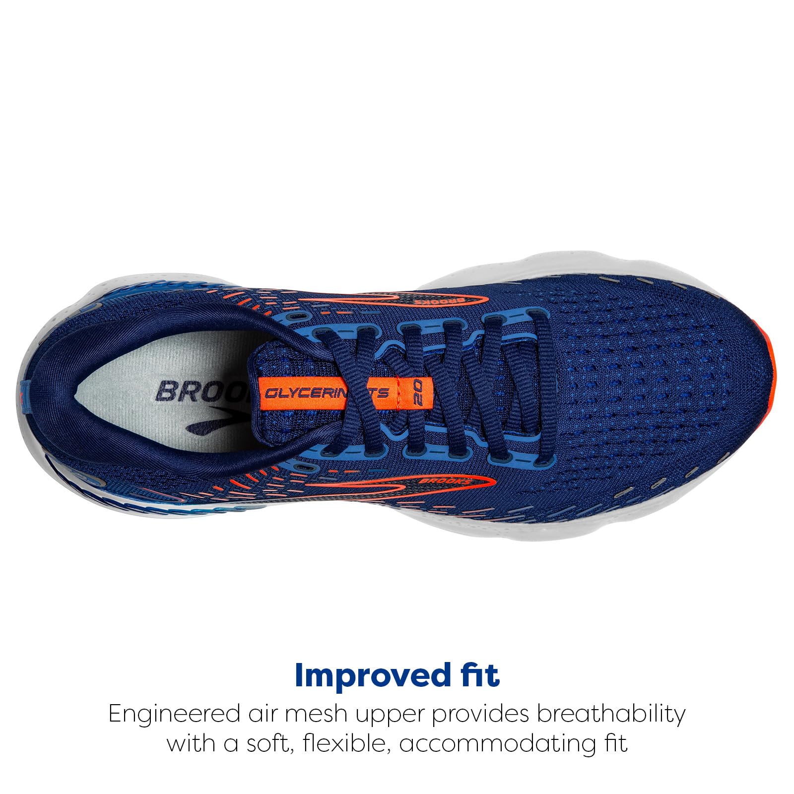 Brooks Glycerin GTS 20 Men's Road Running Shoes Synthetic Blue Depths Palace Blue Orange