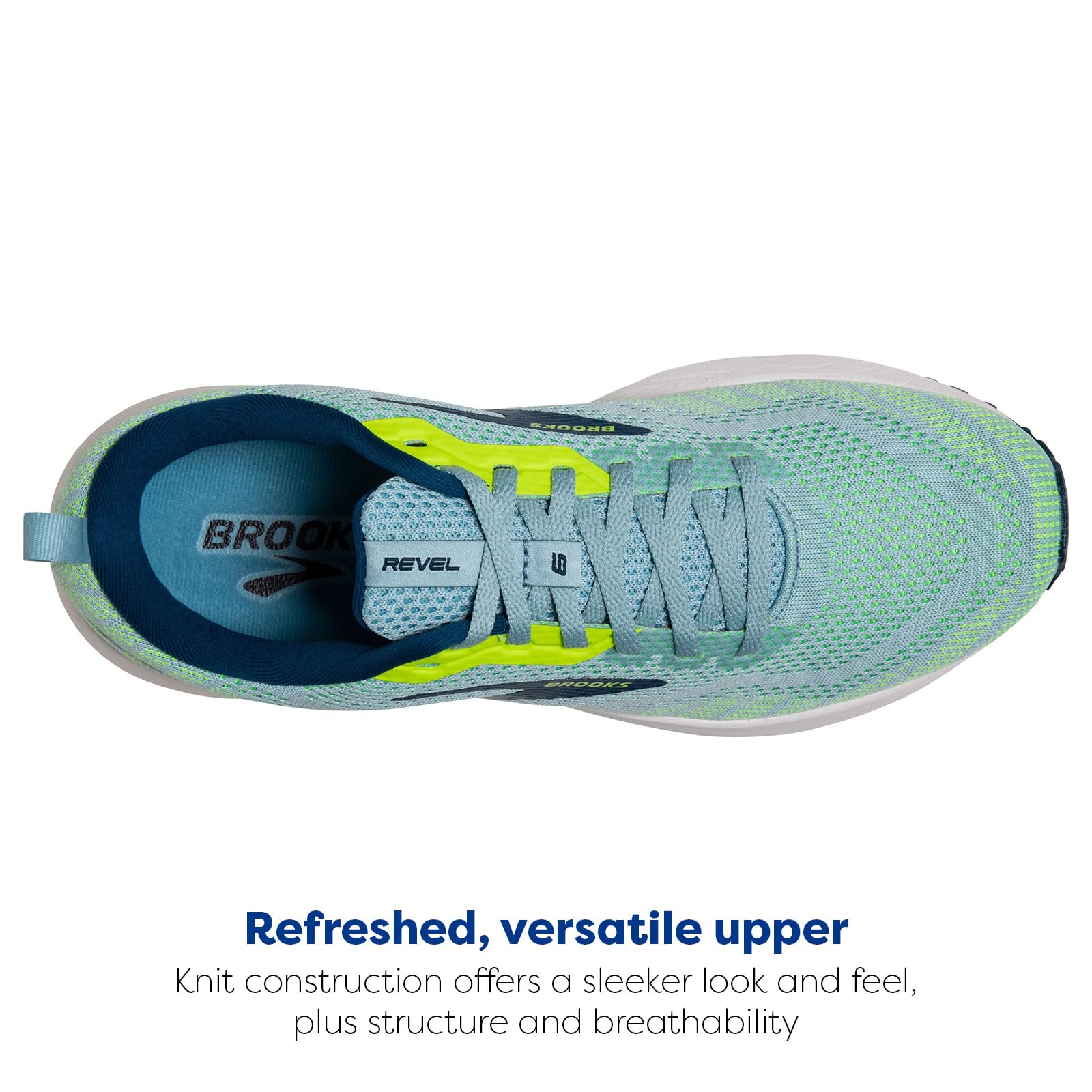 Brooks Revel 6 Men Road Running Shoes Light Blue Nightlife Cotton Cushioned