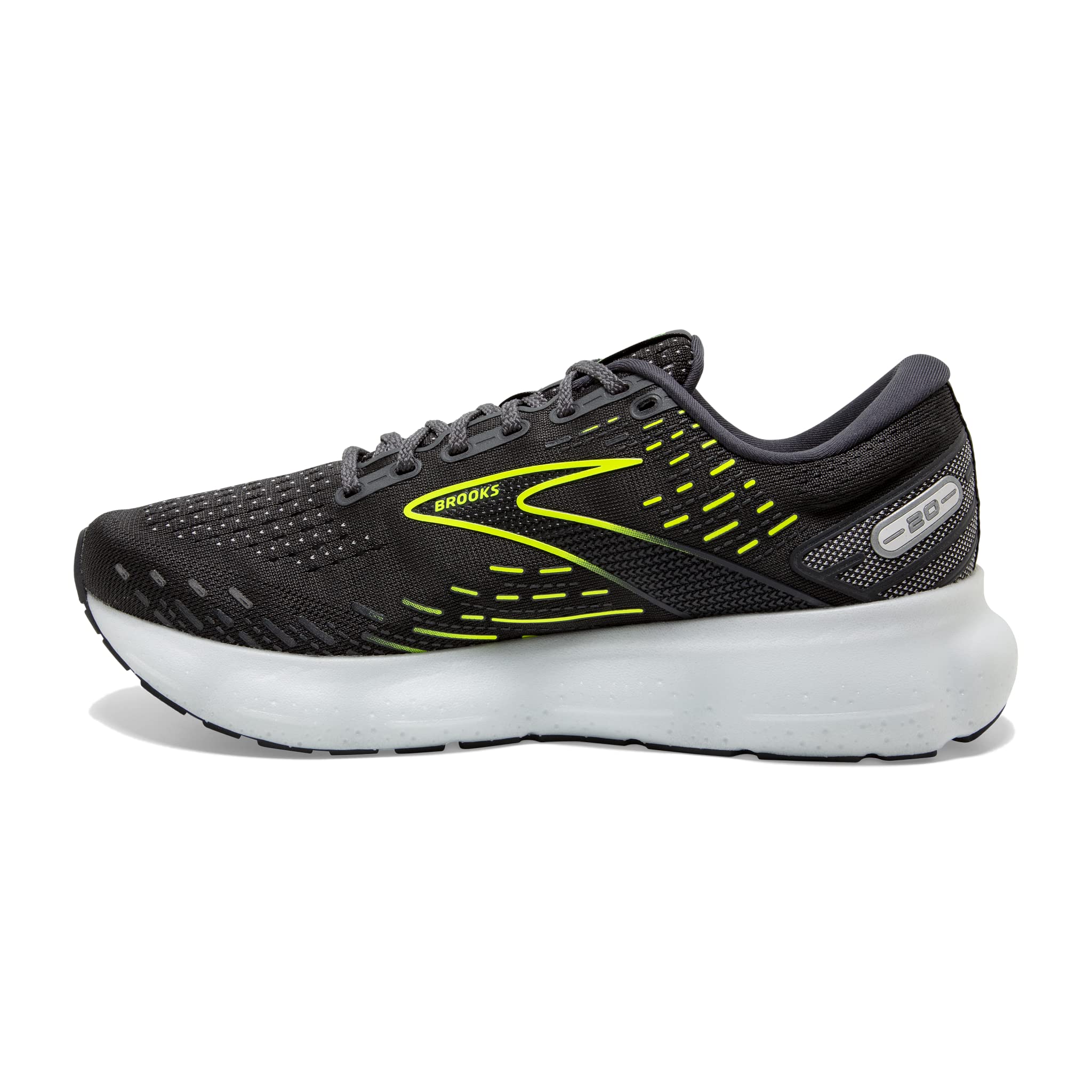 Brooks Glycerin 20 Men's Road Running Shoes Ebony White Nightlife Lightweight Breathable