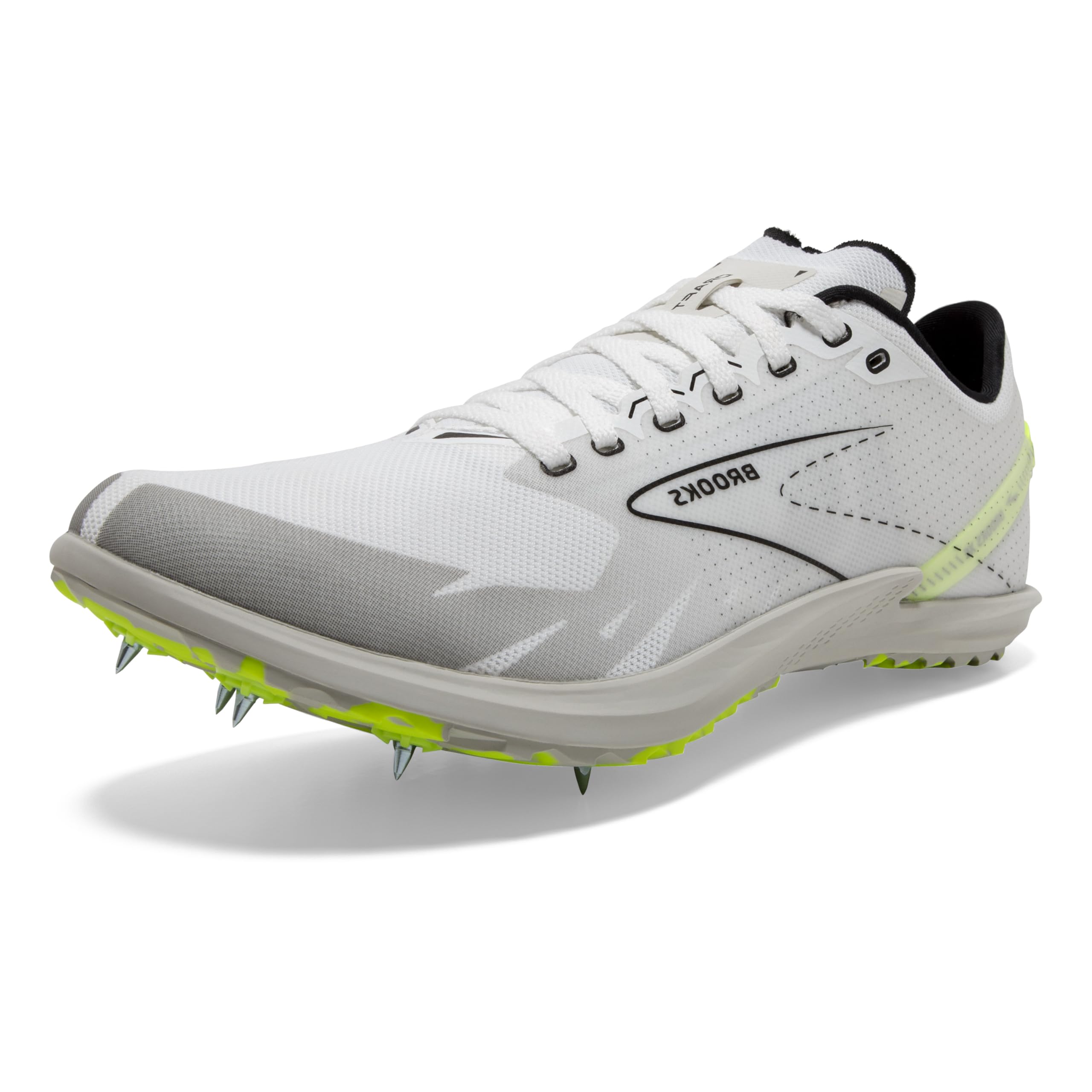 Brooks Draft XC Supportive Cross-Country Running Shoe, White/Black/Nightlife