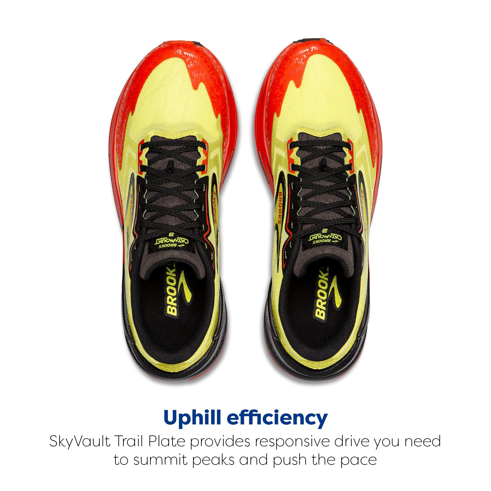 Brooks Men's Catamount 3 Trail Running Shoes Lightweight Cotton Acid Lime Cherry Tomato