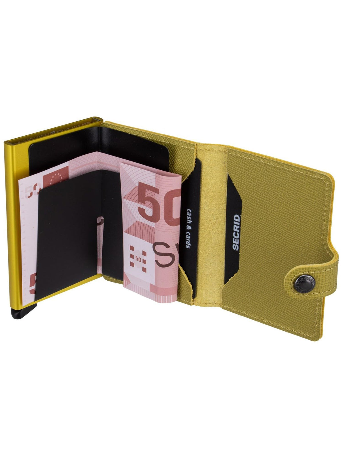 Secrid Mini Wallet Lime Leather - RFID Protected Card Holder for Men & Women