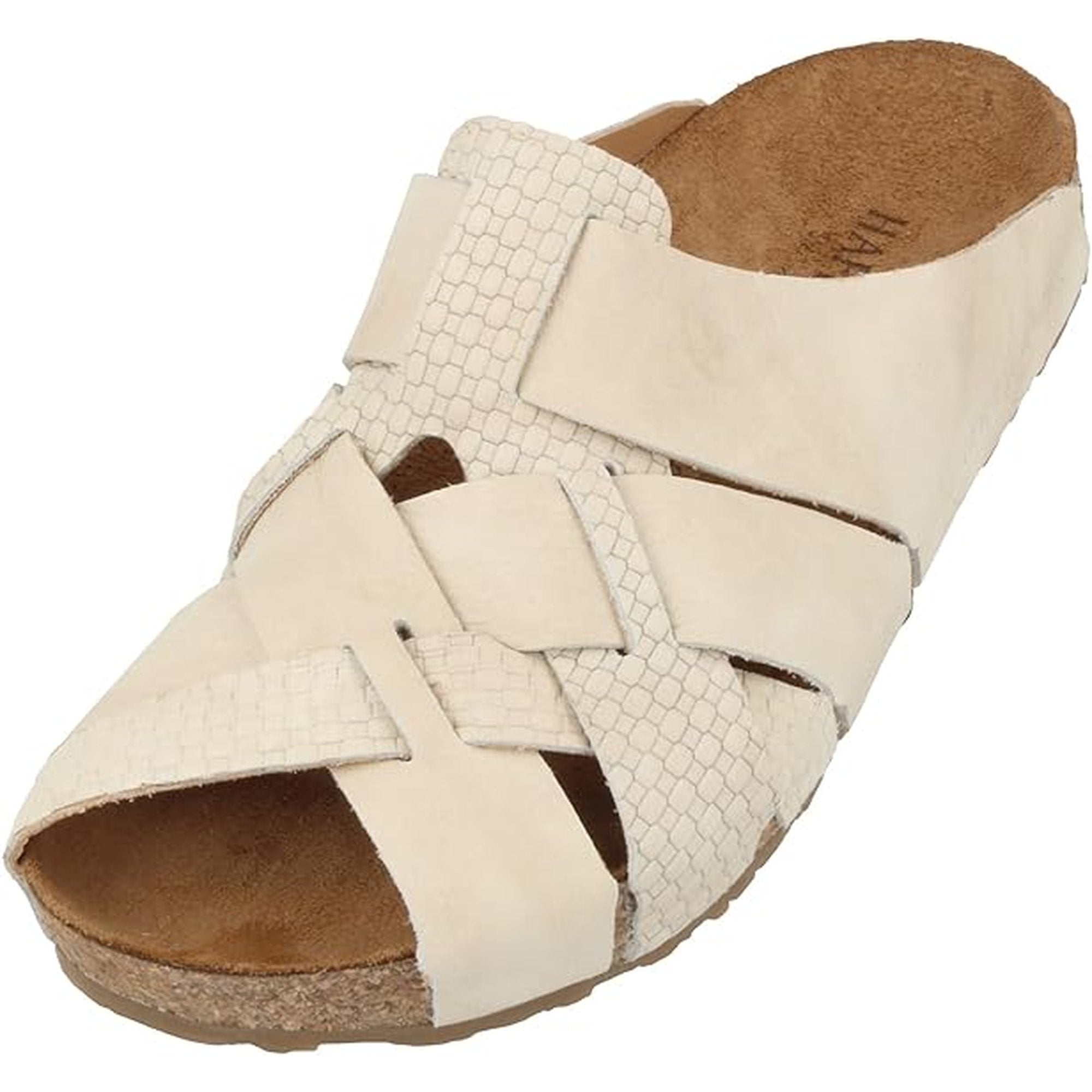 Haflinger Bio Dana Leather Sandals Shoes Slippers Mules Clogs Khaki Brown Beige