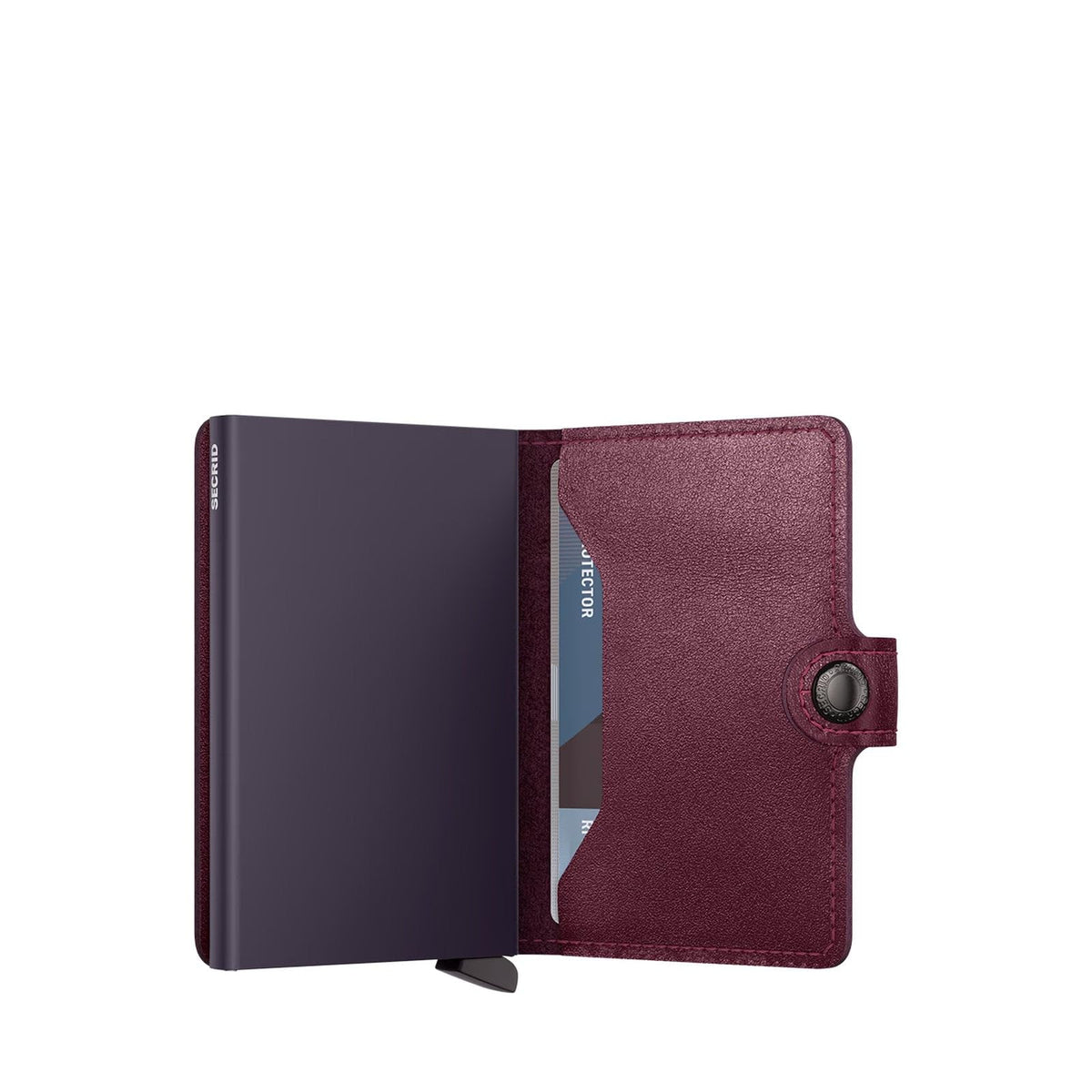 Secrid Miniwallet RFID Wallet - Cranberry Leather Card Holder for Men and Women