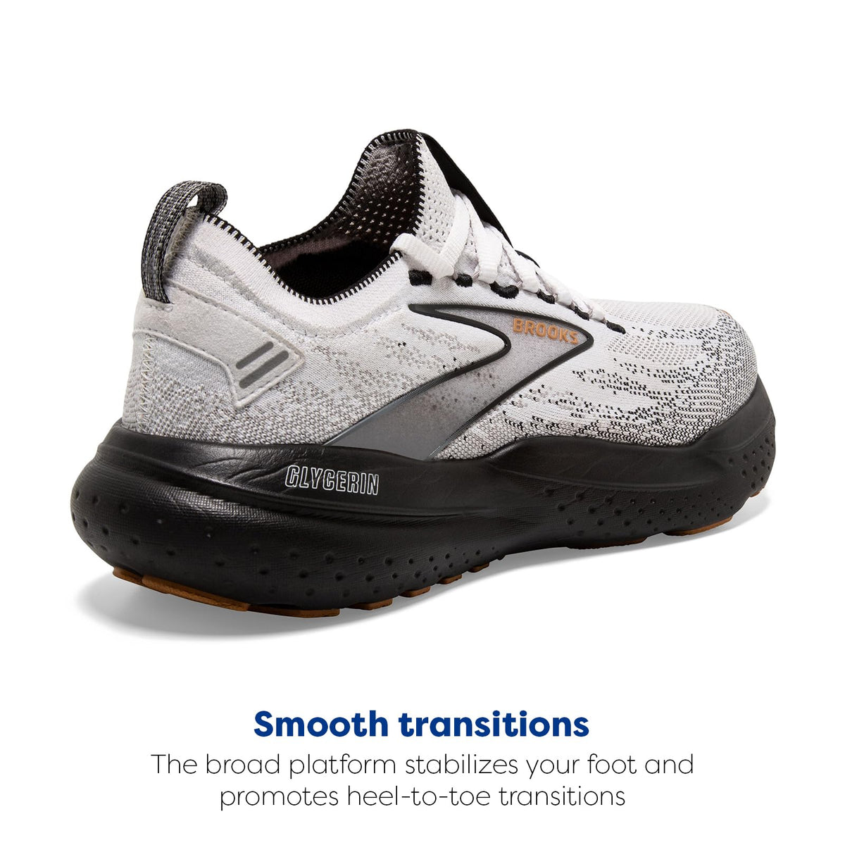 Brooks Glycerin Stealthfit 21 Men Road Running Shoes White Grey Black Synthetic