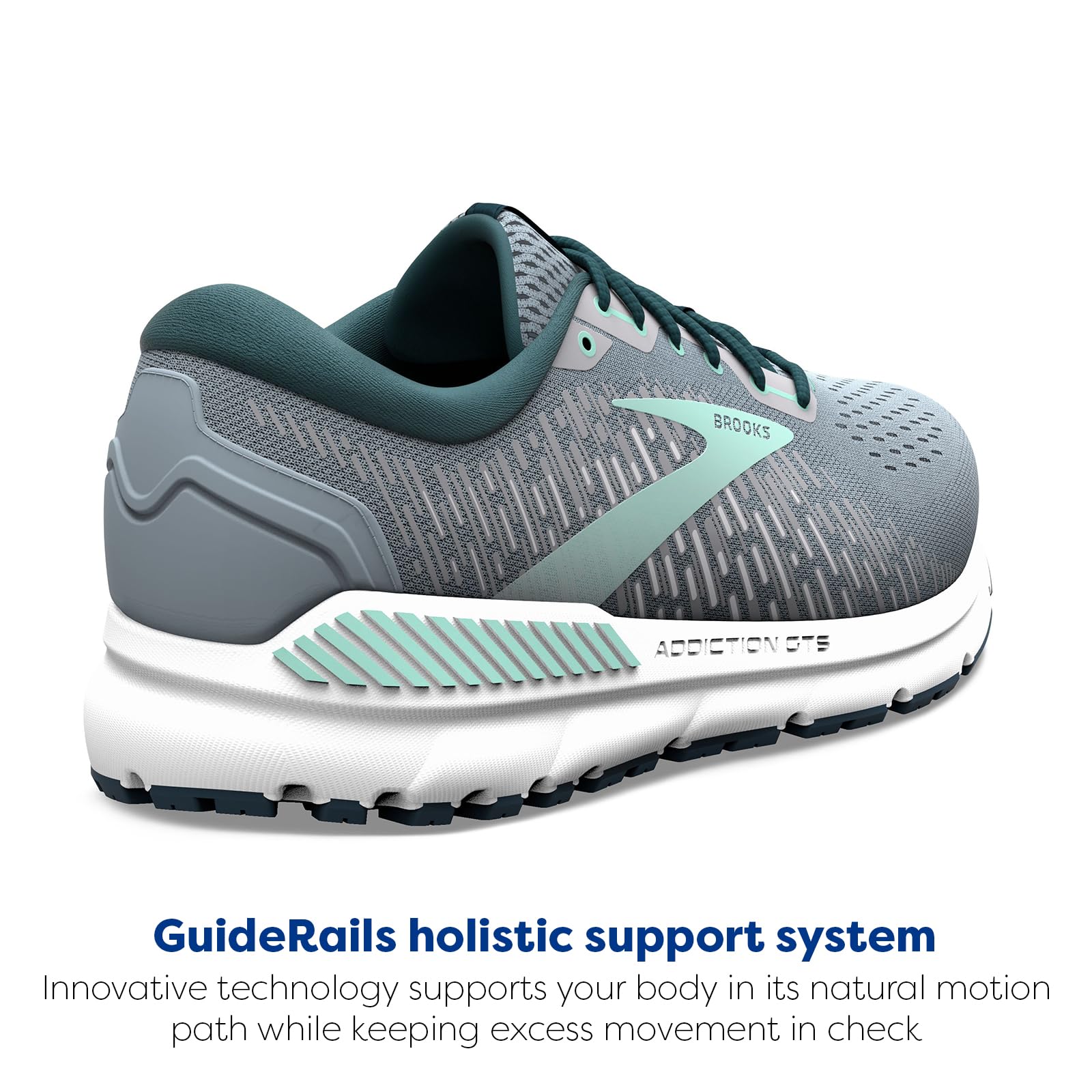 Brooks Addiction GTS 15 Women Road Running Shoes Synthetic Grey Navy Aqua