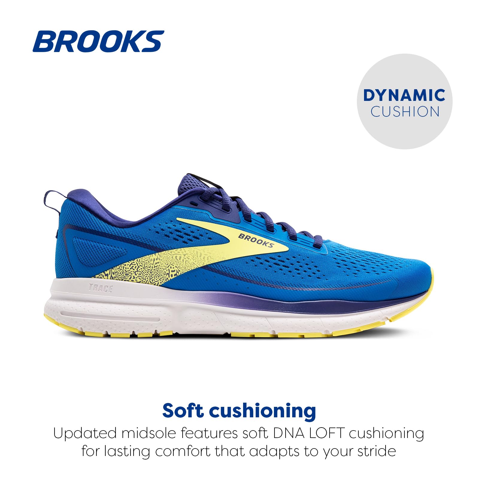 Brooks Trace 3 Men's Running Shoes Cotton Electric Blue Navy Lemon