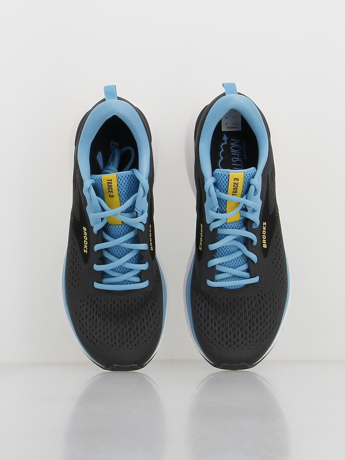 Brooks Trace 3 Men’s Road Running Shoes Leather Forged Iron Blue Yellow