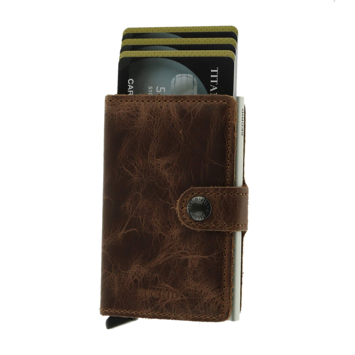 Secrid Miniwallet Vintage Brown Leather RFID Wallet for Men
