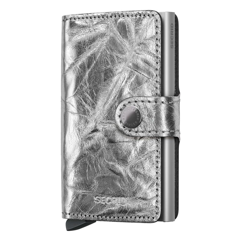 Secrid Mini Wallet Crunch Silver Leather RFID Protected