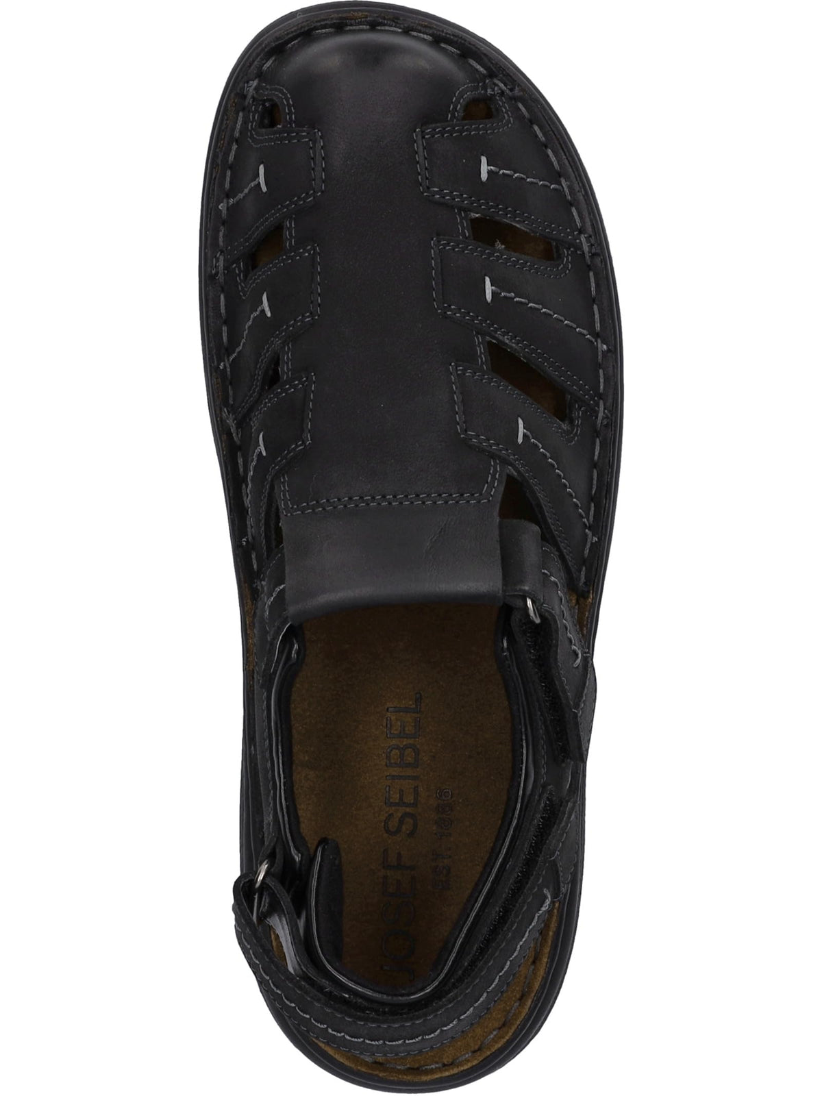 Josef Seibel Men Sandals Max 92 Black Leather Size 43 EU Open Toe