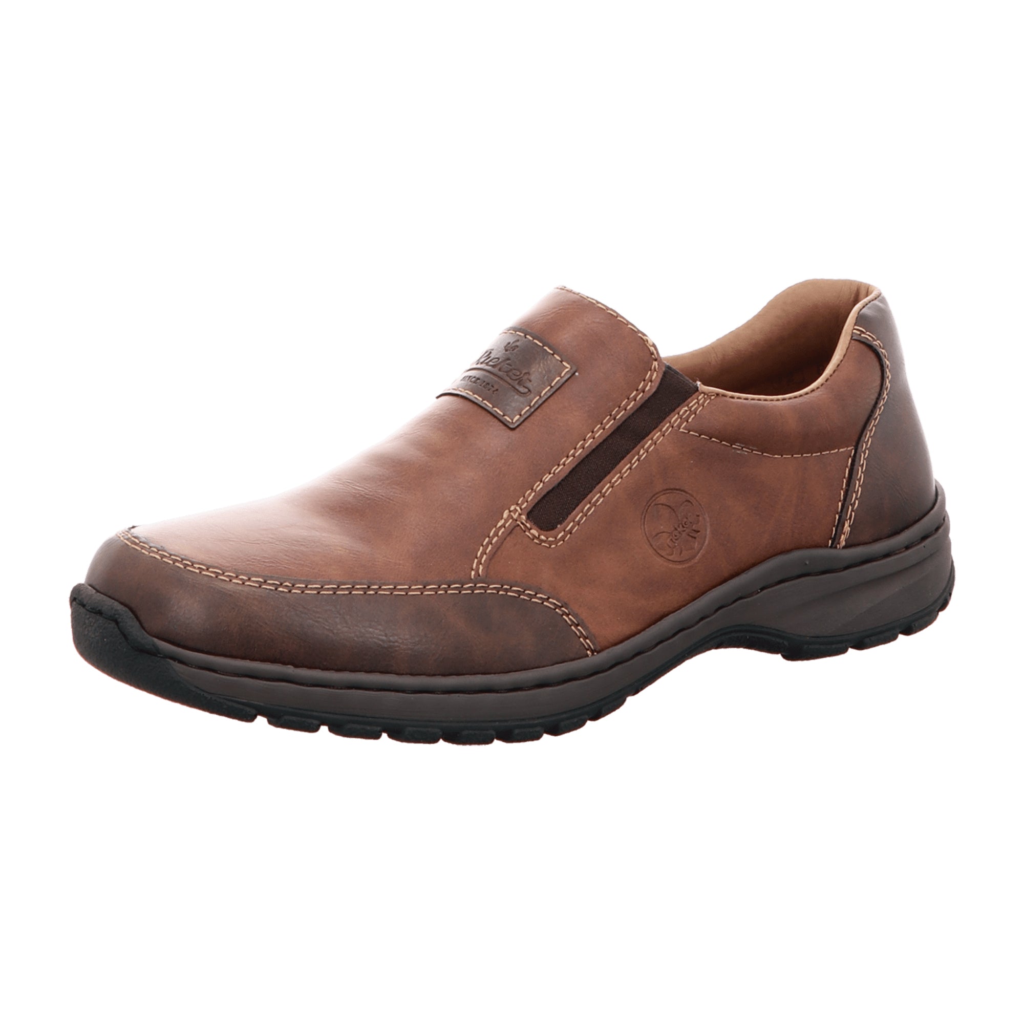 Rieker Brown Slip-On Shoes Comfortable Wide Fit with Removable Insole