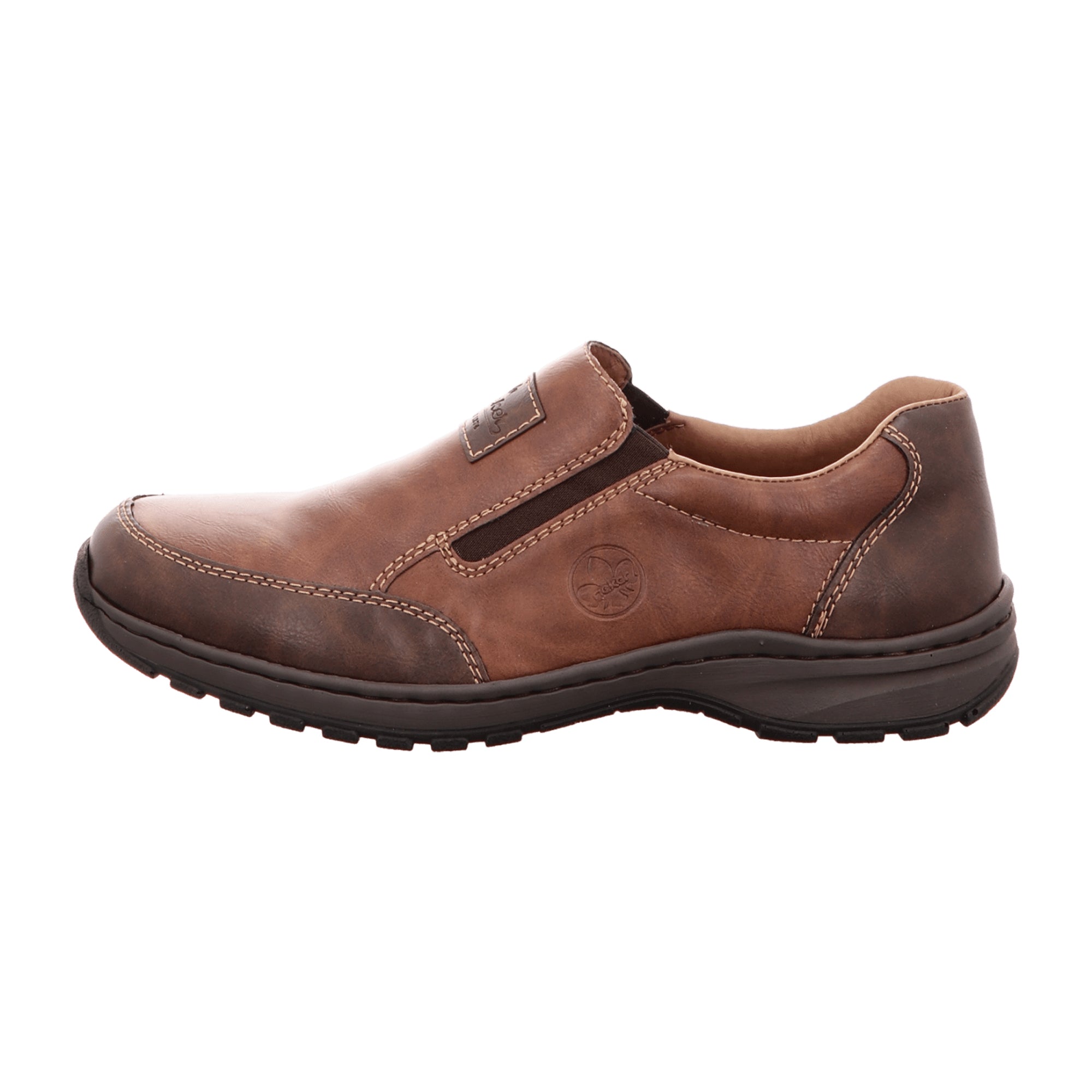 Rieker Brown Slip-On Shoes Comfortable Wide Fit with Removable Insole