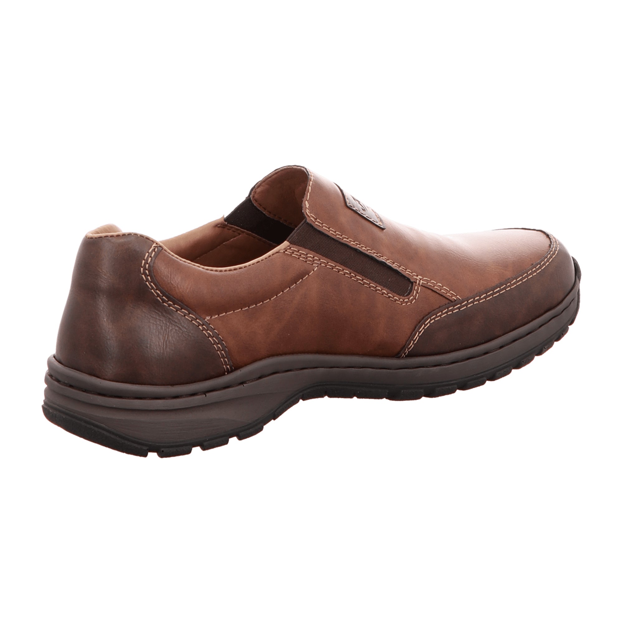 Rieker Brown Slip-On Shoes Comfortable Wide Fit with Removable Insole - Bartel-Shop